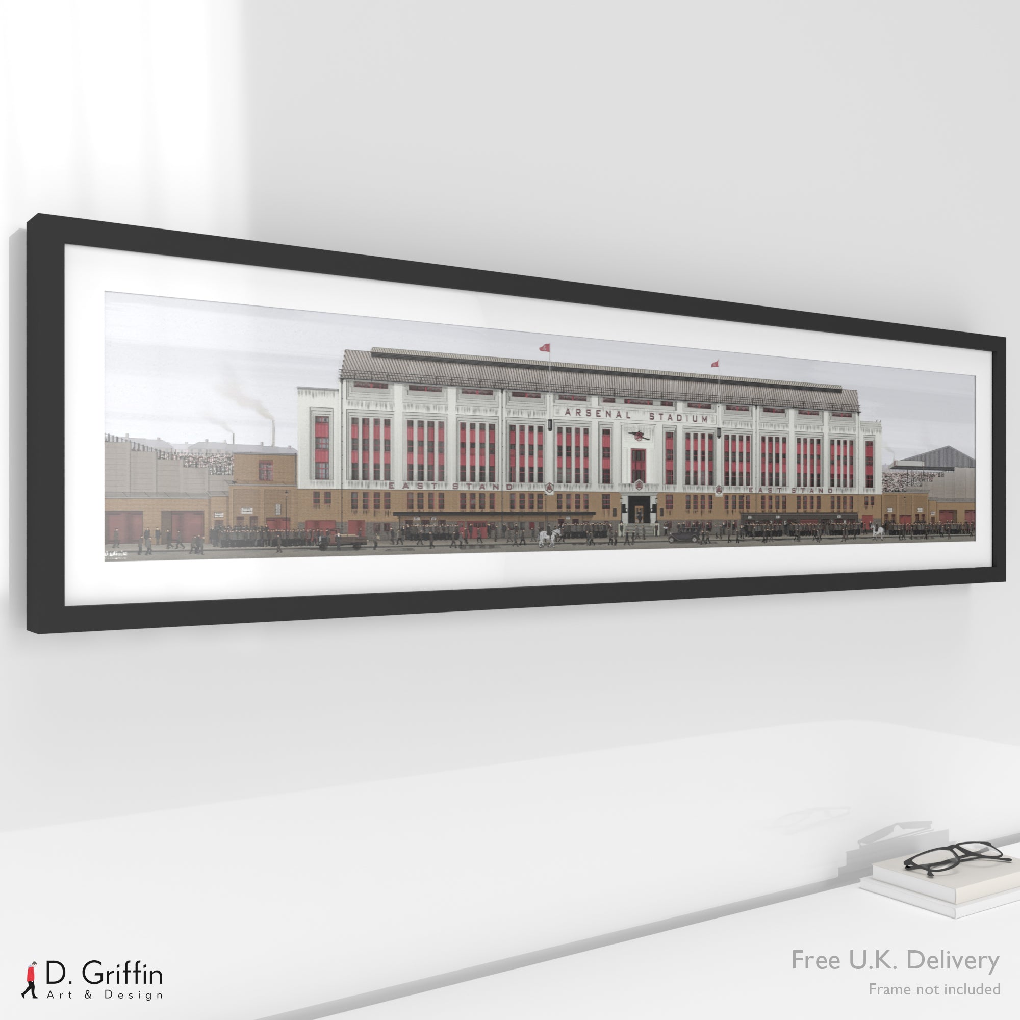 Arsenal - Old Highbury Stadium Panoramic Illustration (Frame not ...