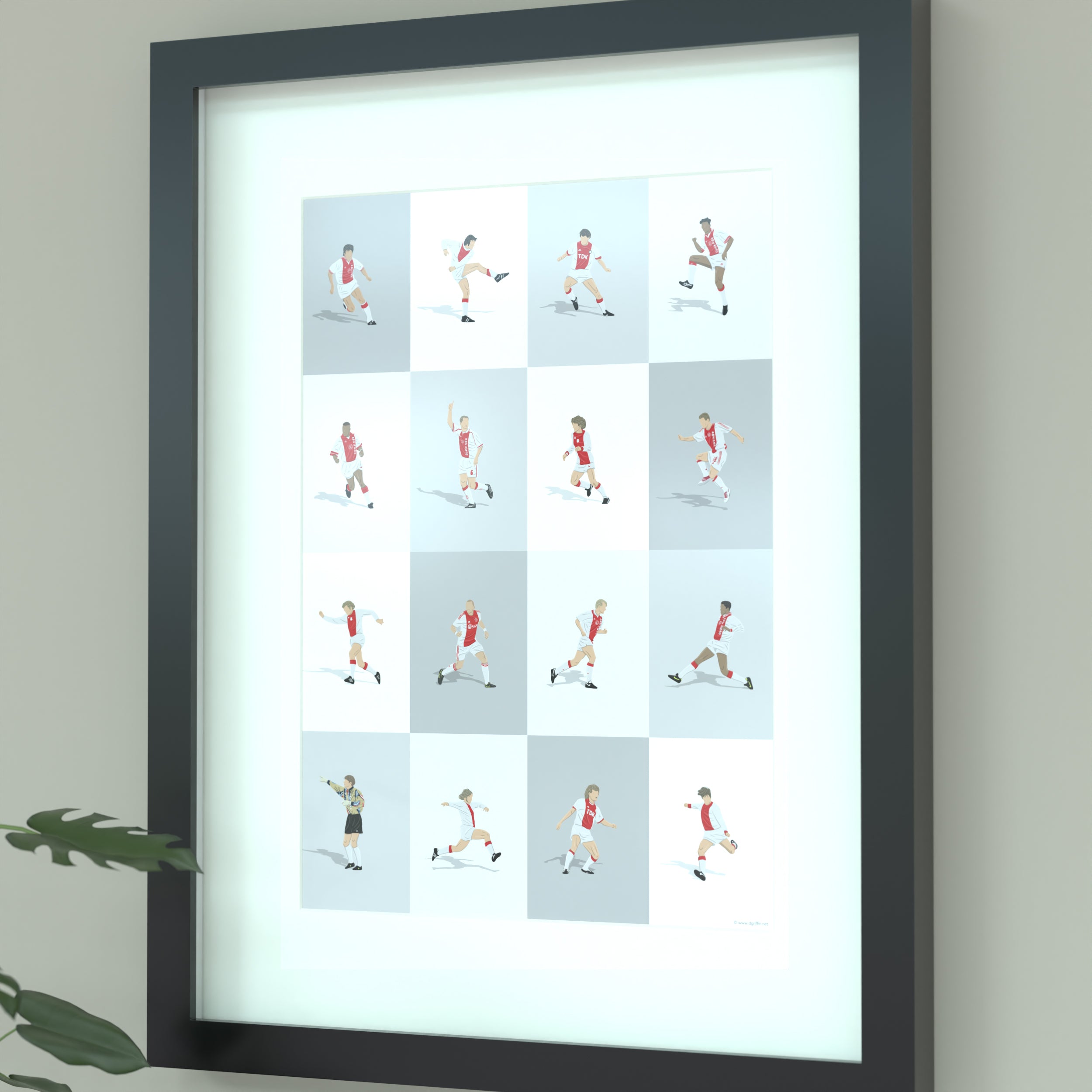 Ajax Amsterdam's Greatest Players Print - Illustrated Art Print by DGriffinArt
