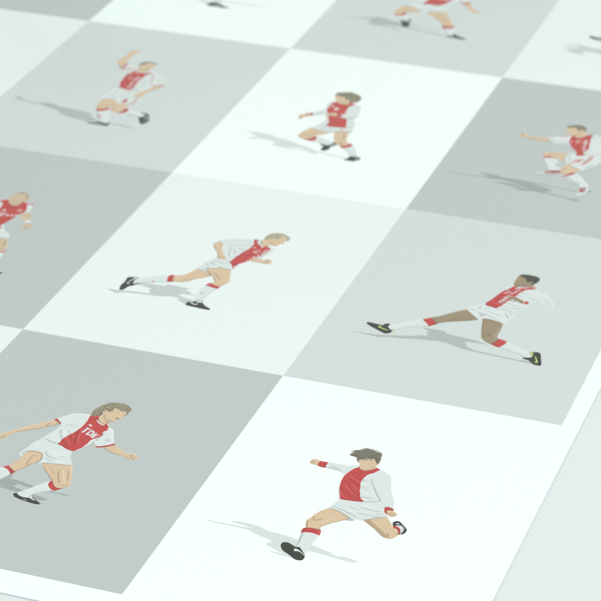 Ajax Amsterdam's Greatest Players Print - Illustrated Art Print by DGriffinArt
