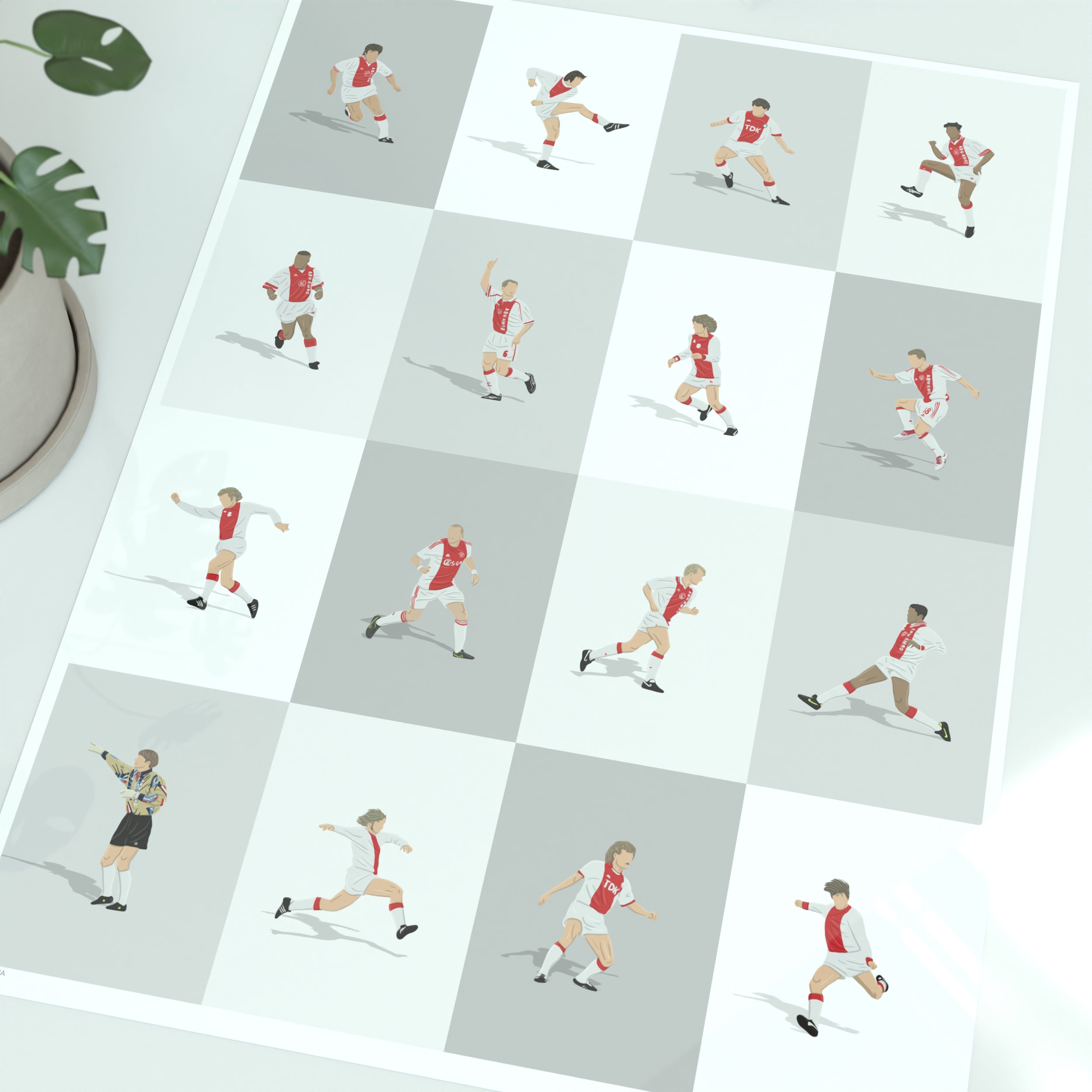 Ajax Amsterdam's Greatest Players Print - Illustrated Art Print by DGriffinArt