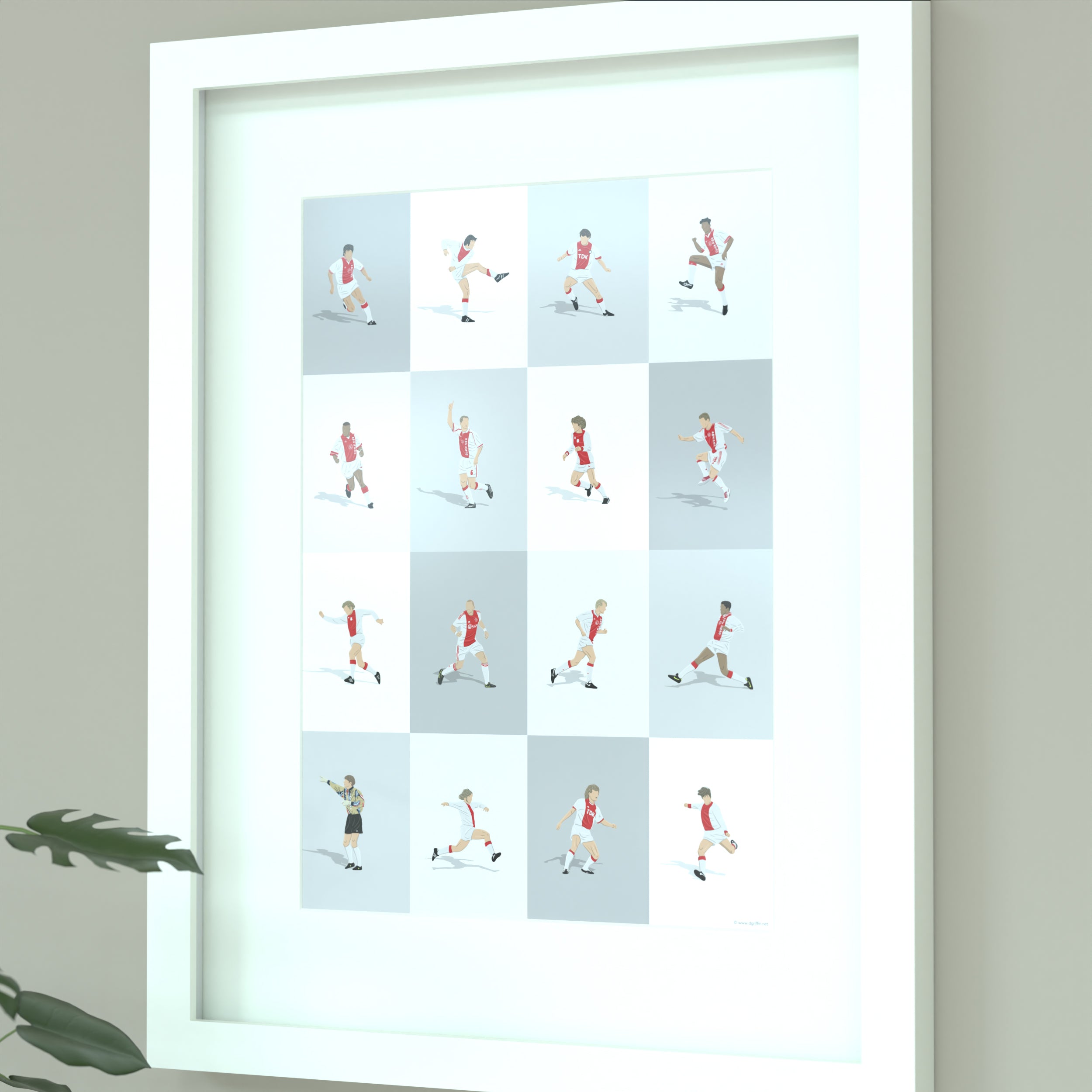 Ajax Amsterdam's Greatest Players Print - Illustrated Art Print by DGriffinArt