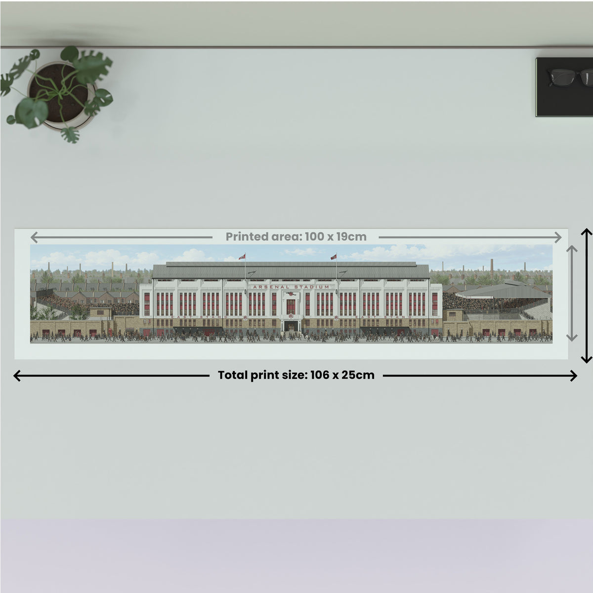 Arsenal - Old Highbury Stadium Panoramic Illustration  (Frame not included)