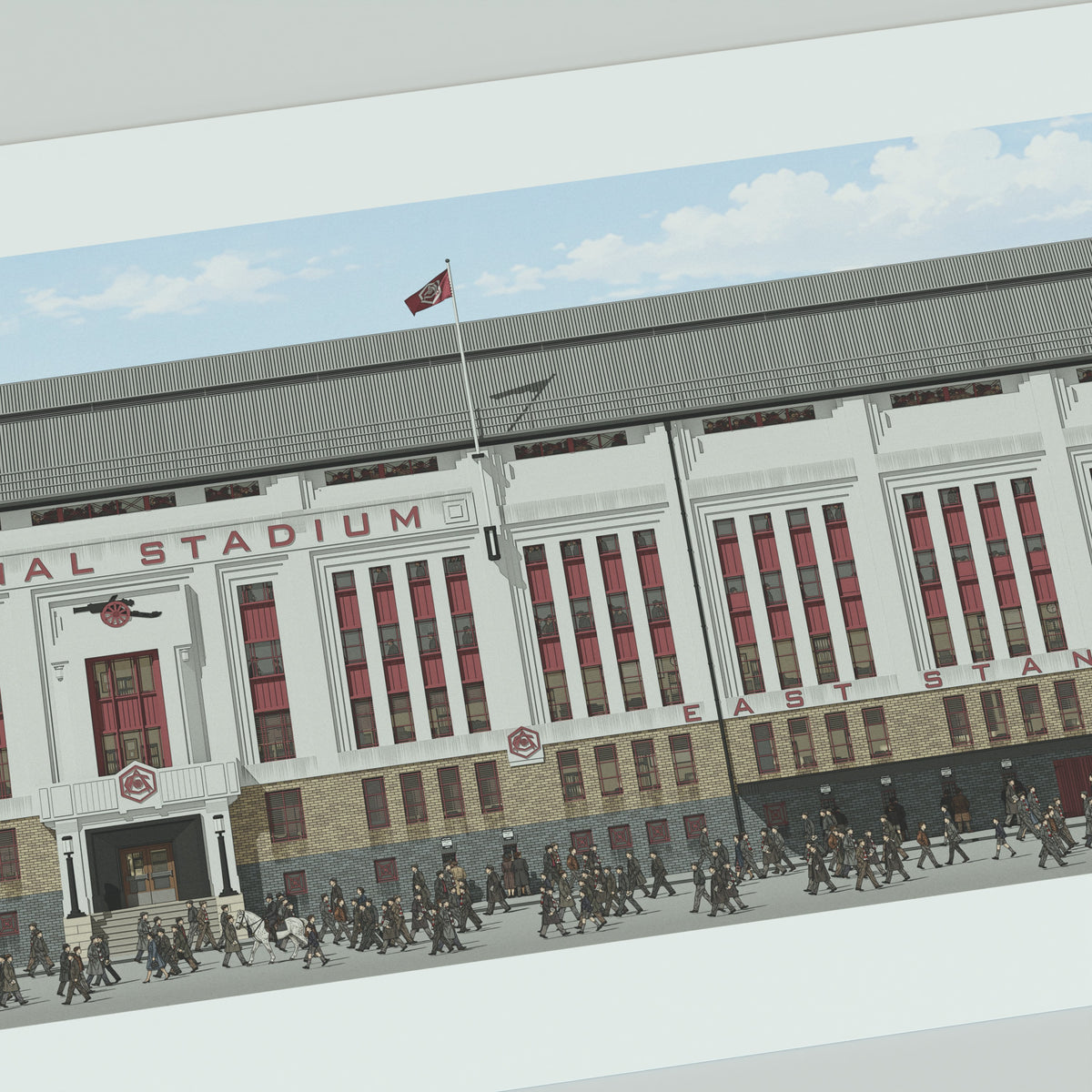 Arsenal - Old Highbury Stadium Panoramic Illustration  (Frame not included)