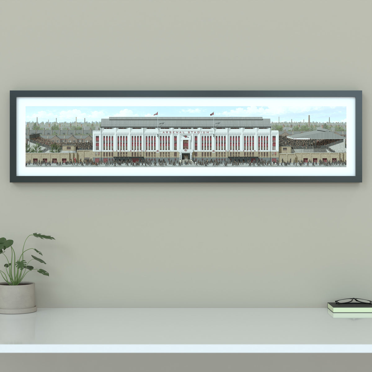 Arsenal - Old Highbury Stadium Panoramic Illustration  (Frame not included)