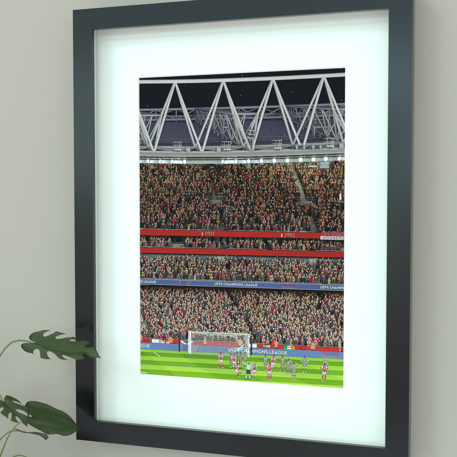 Art print of Declan Rice's Free kick for Arsenal against Real Madrid in the Champions league