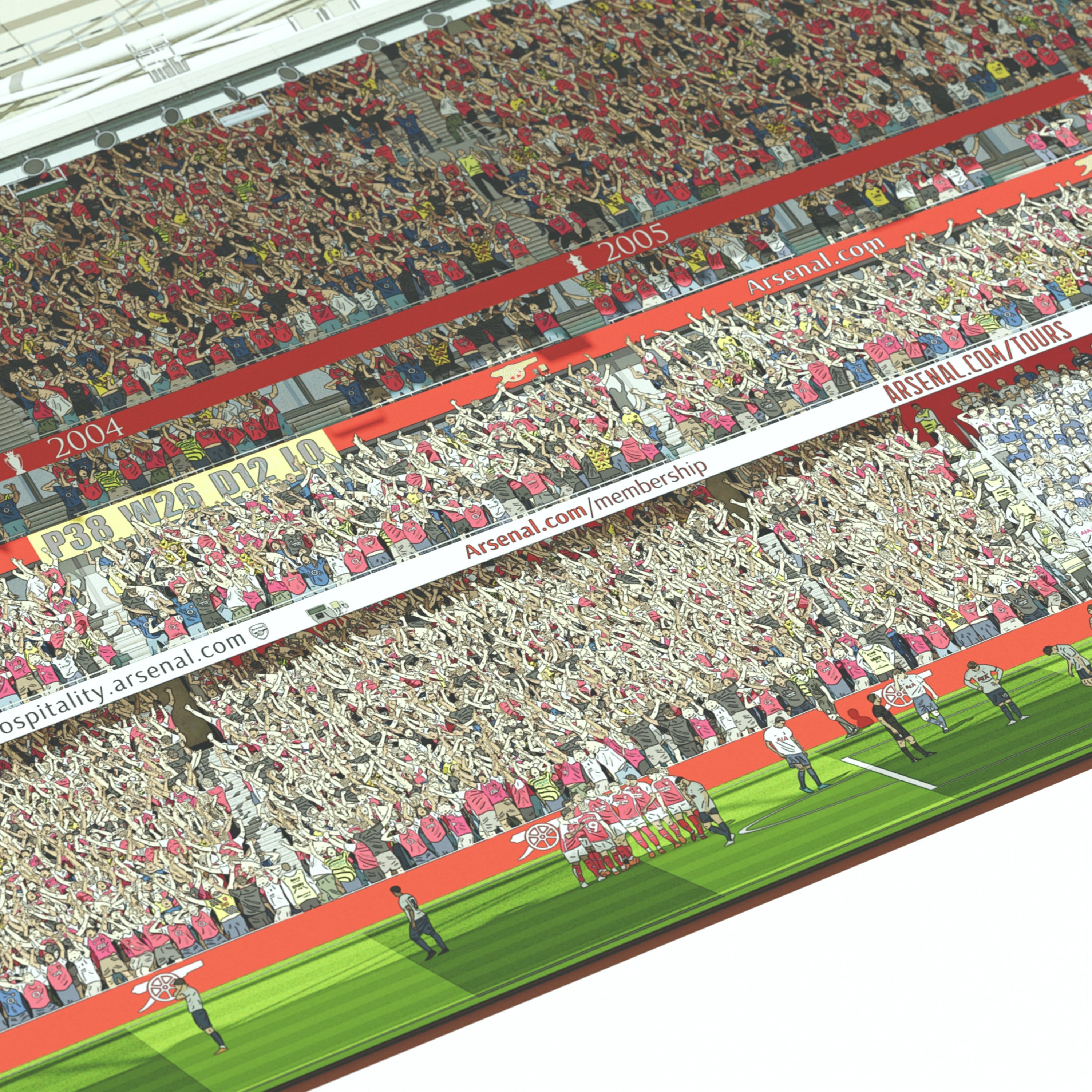 Arsenal Emirates Stadium Panoramic Illustration Print  - Illustrated Art Print by DGriffinArt