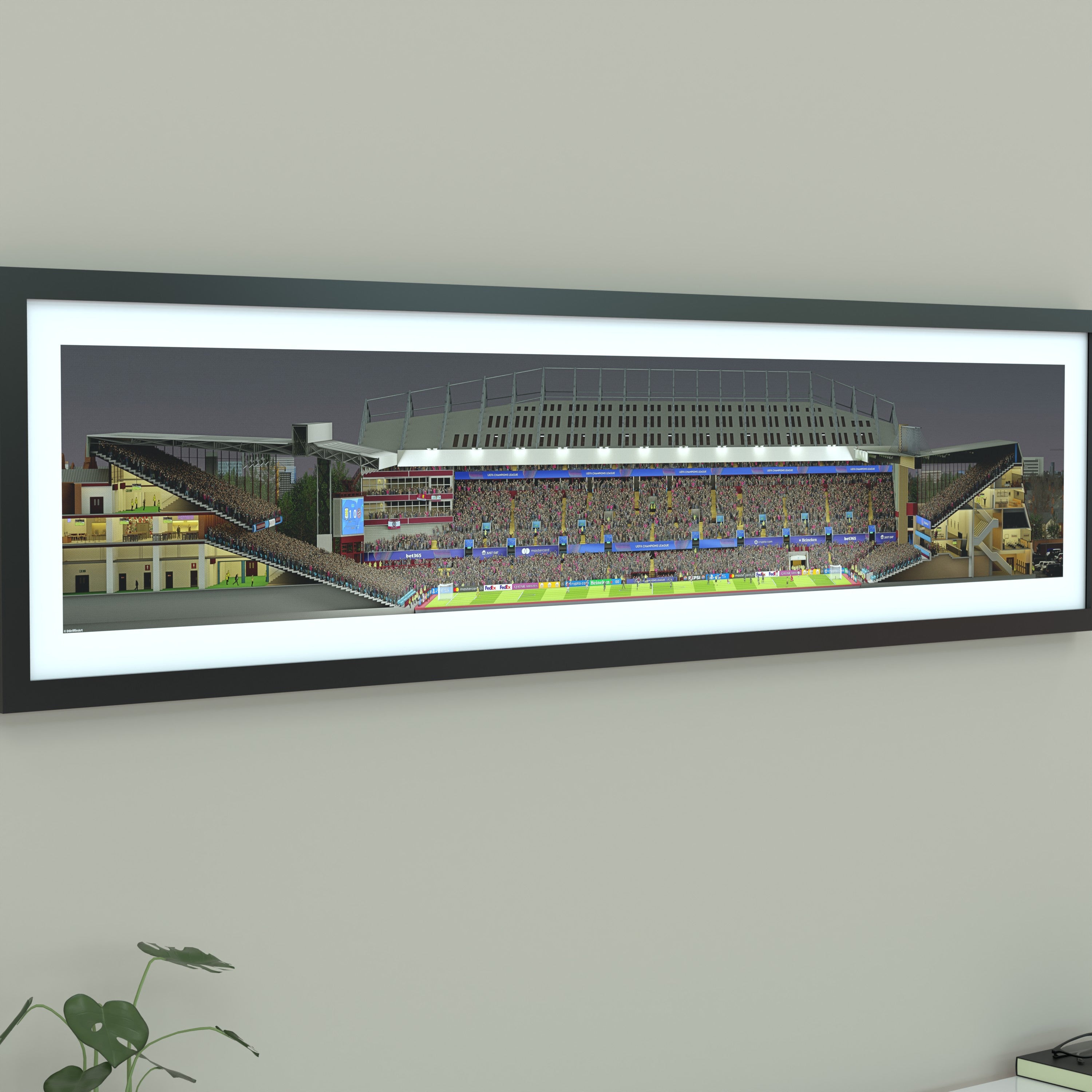 Aston Villa - Villa Park Panoramic Illustration Print  - Illustrated Art Print by DGriffinArt