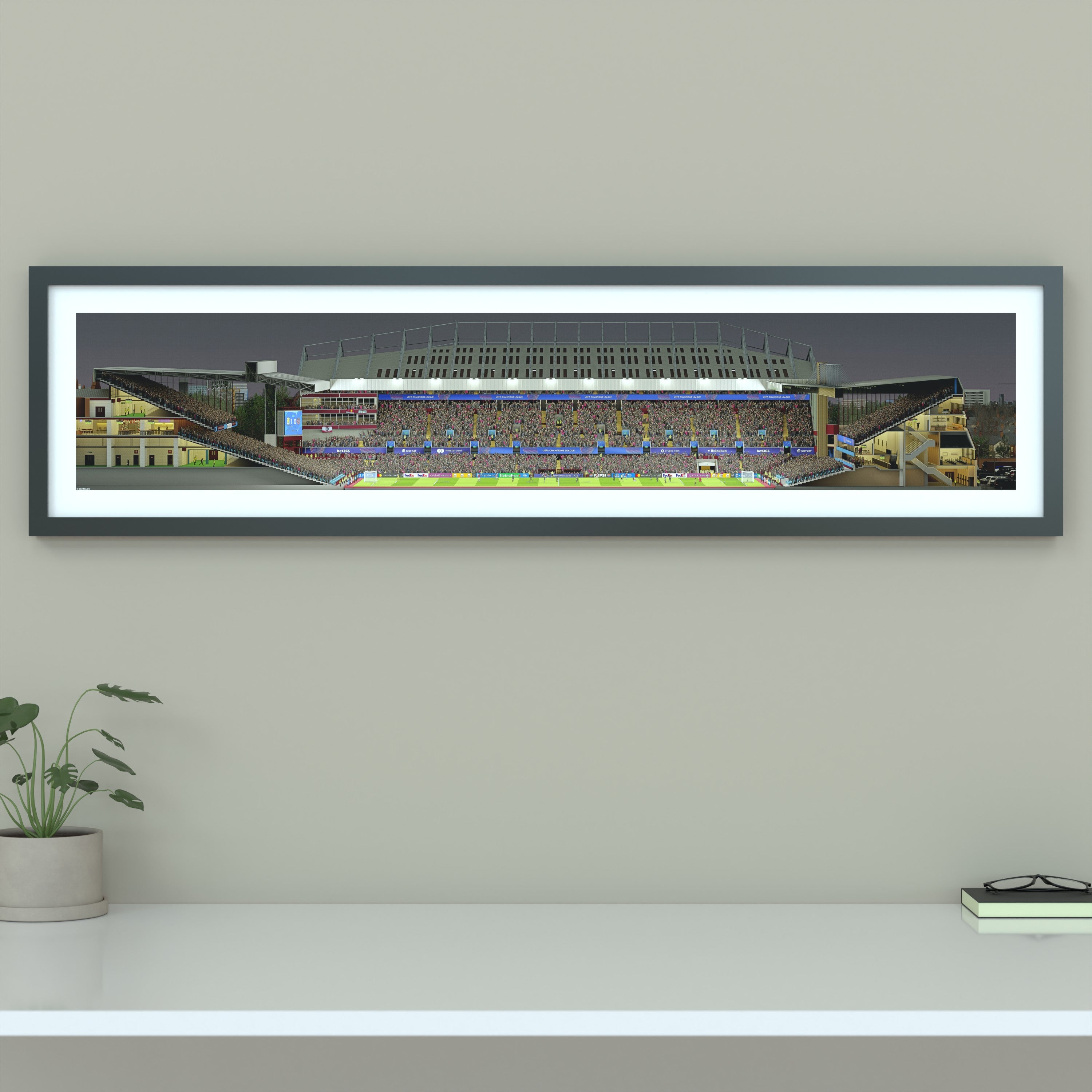 Aston Villa - Villa Park Panoramic Illustration Print  - Illustrated Art Print by DGriffinArt