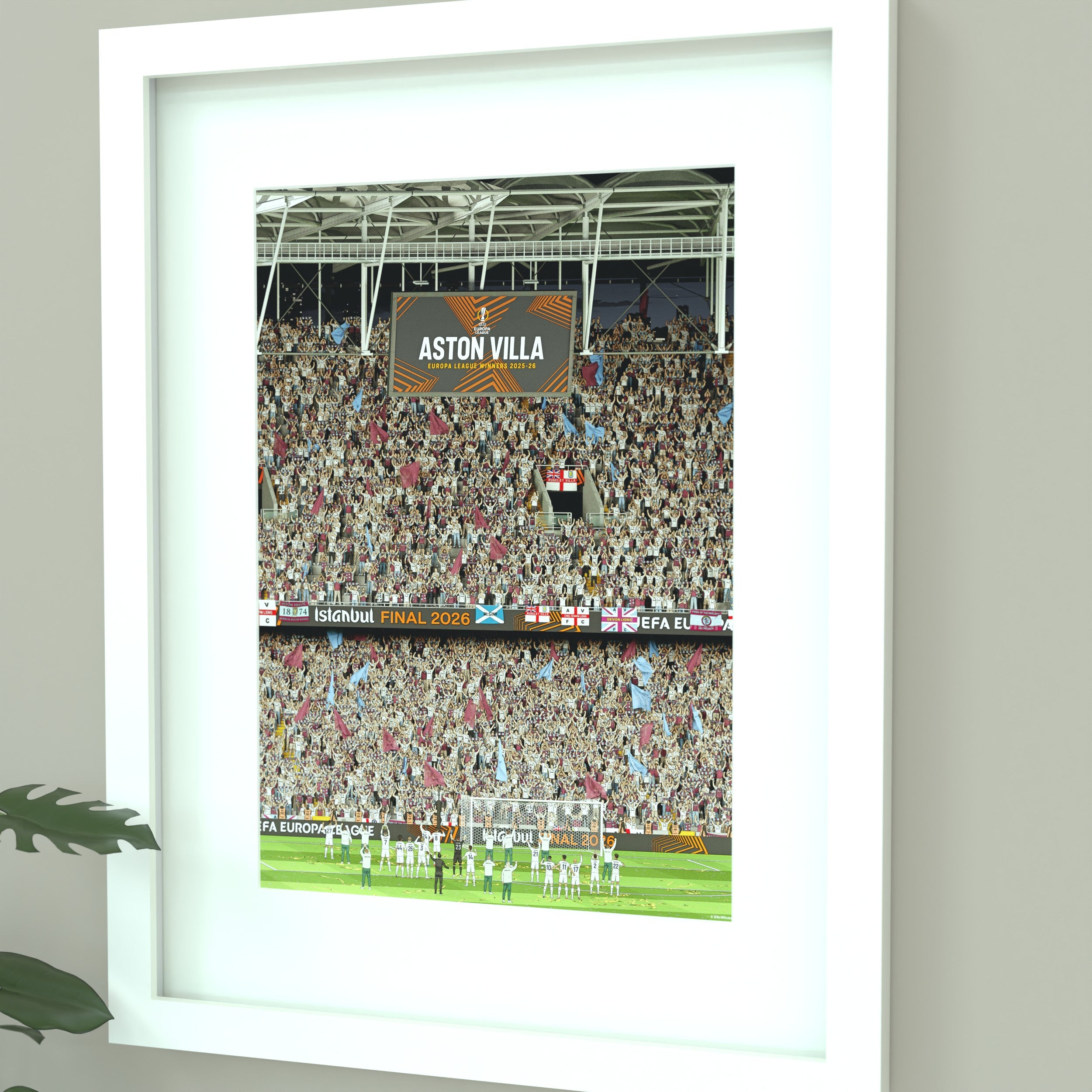 Framed Aston Villa Europa Winners Print 2026