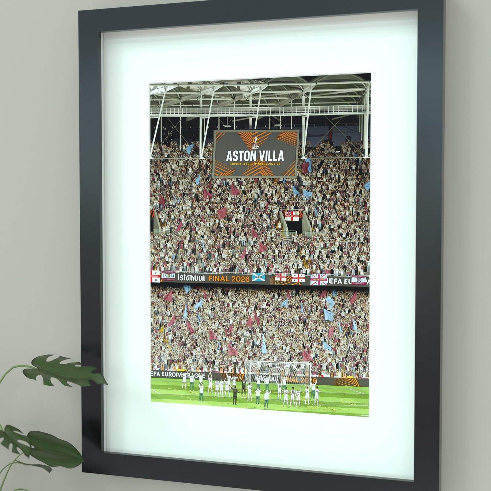 Framed Aston Villa Europa Winners Print 2026
