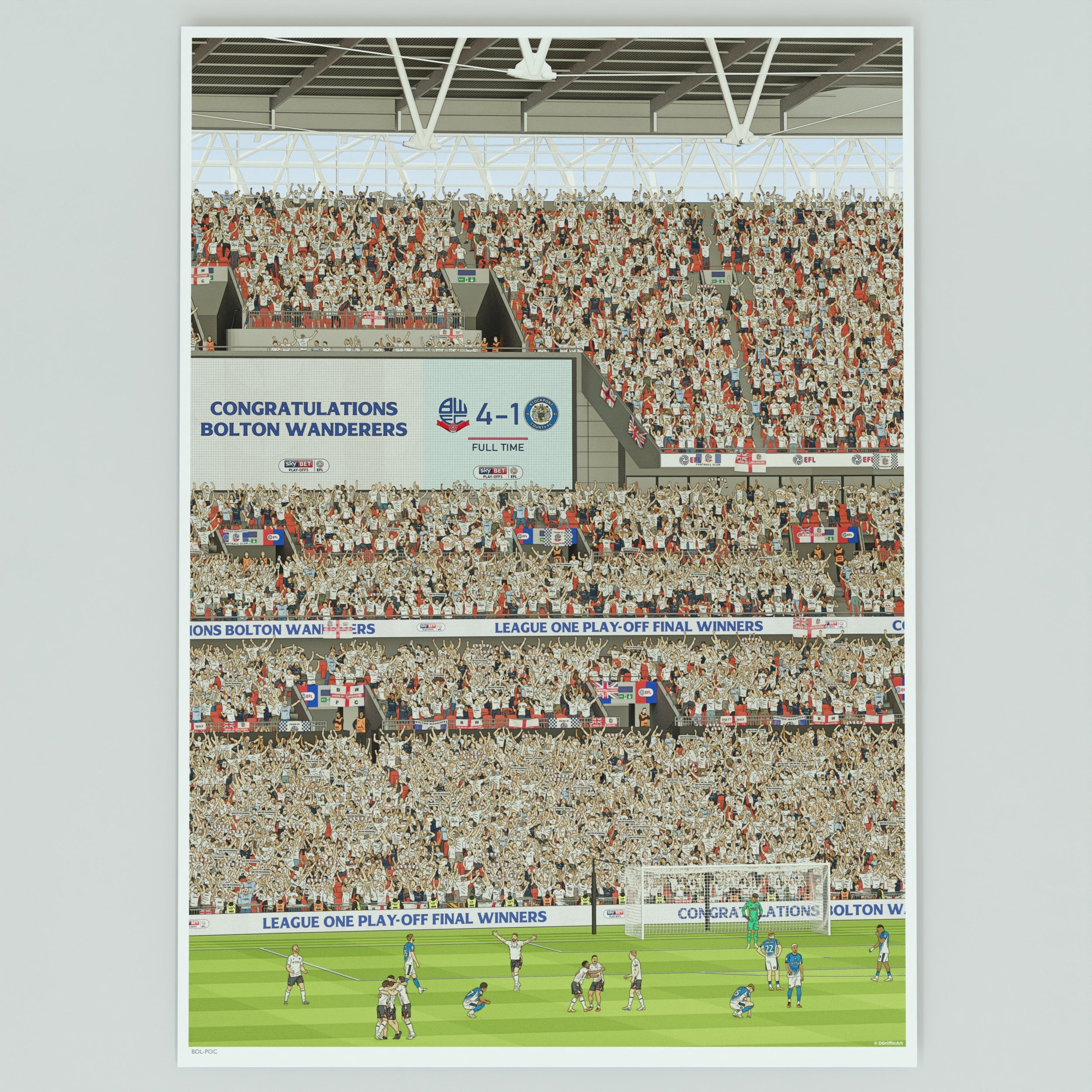 Framed Bolton Wanderers Play-Off Final 2026 Winners Print 