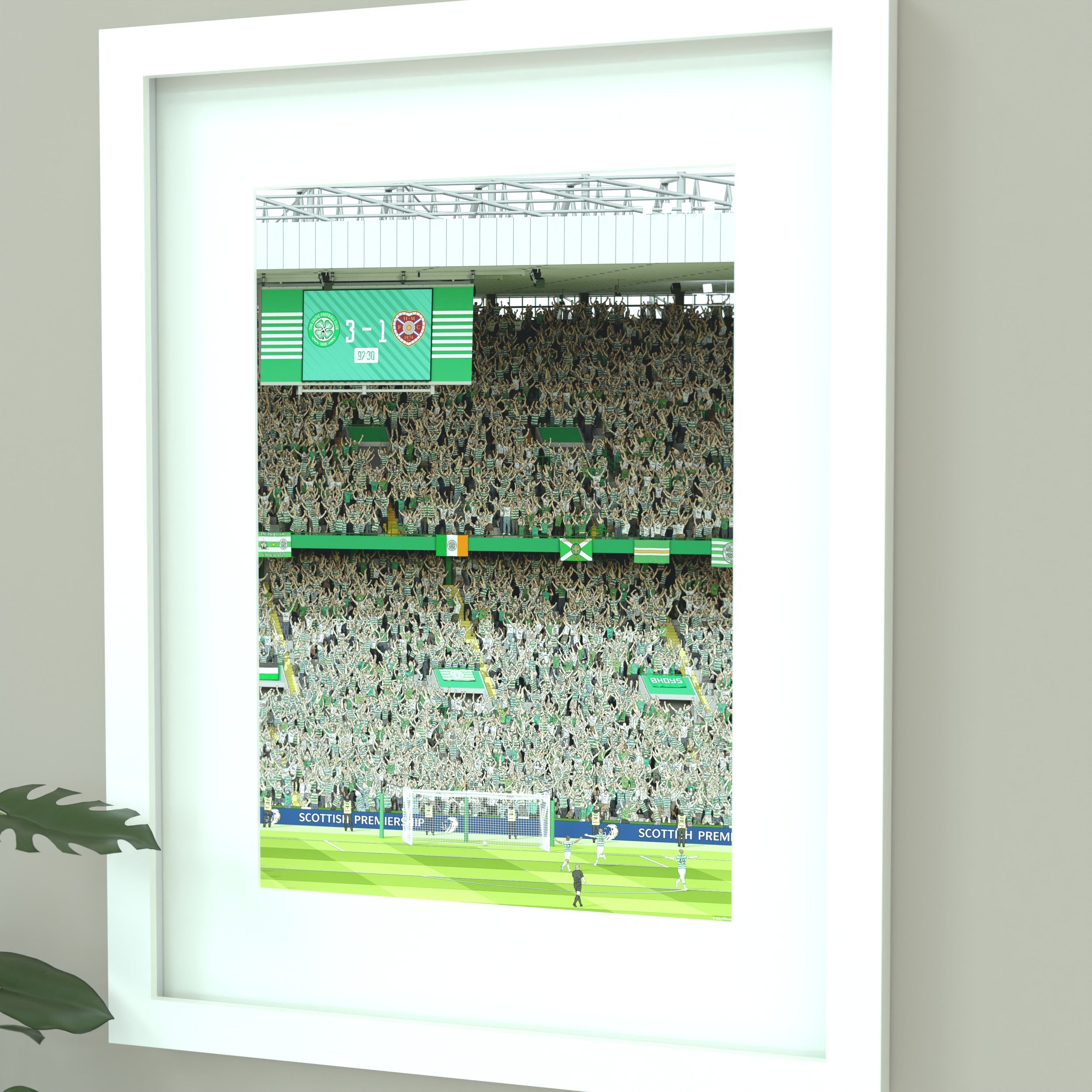 Framed  Osmand vs Hearts 2026 Title Winning Goal illustrated Print