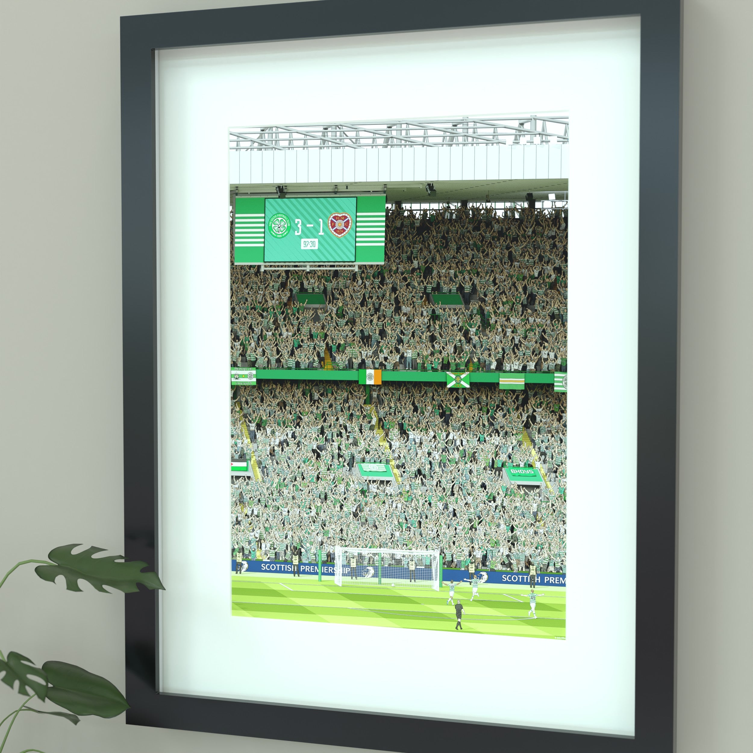 Framed Celtic 2026 Title Winning Goal illustrated Print