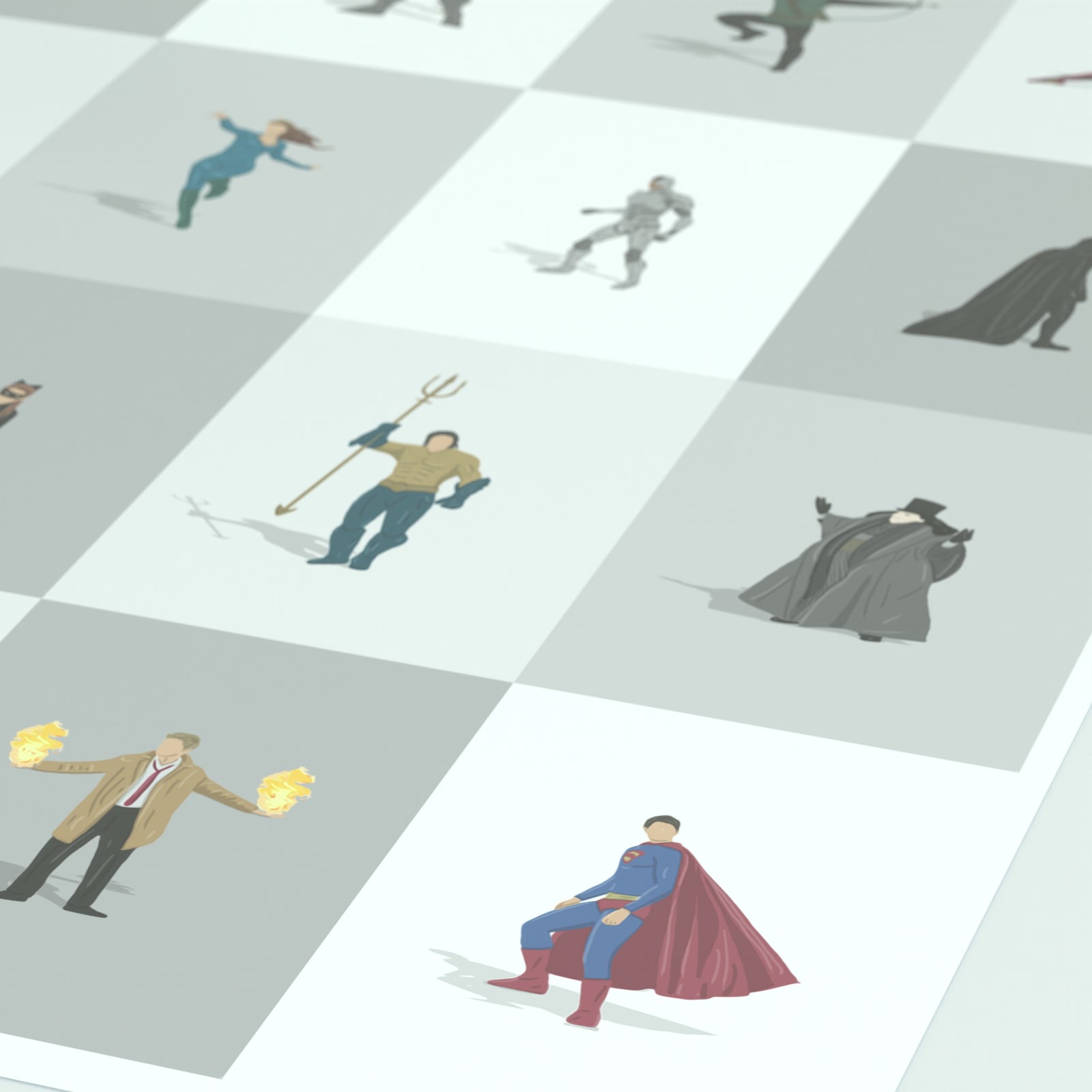 DC Comics Superheroes/ Characters Print - Illustrated Art Print by DGriffinArt