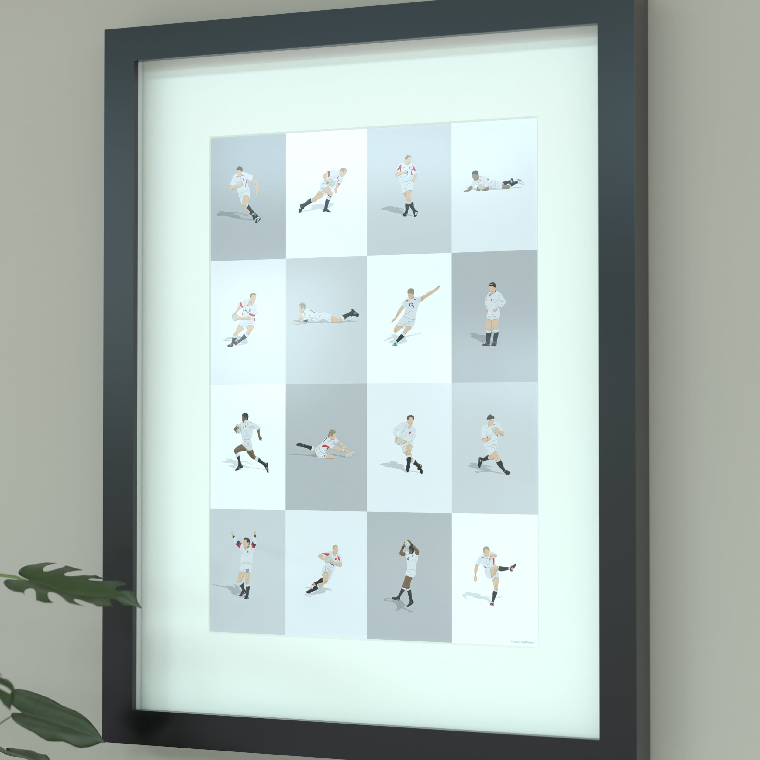 England's Greatest Rugby Players Print - Illustrated Art Print by DGriffinArt