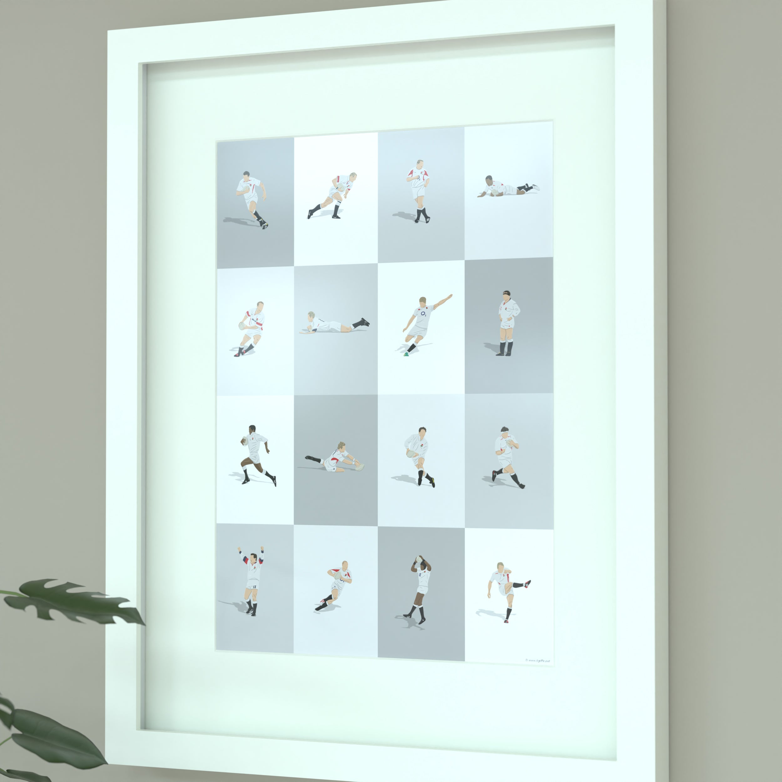 England's Greatest Rugby Players Print - Illustrated Art Print by DGriffinArt
