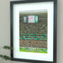 A framed Illustration of England's historic 3-2 Victory over Mexico at the Azteca Stadium in the 2026 World Cup.