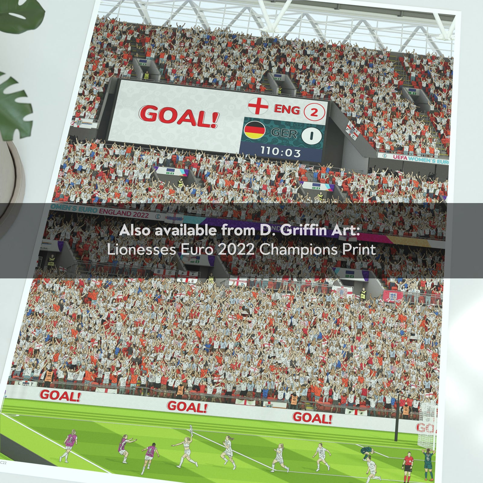 England Women's National Team Lionesses Euro 2025 Champions Print