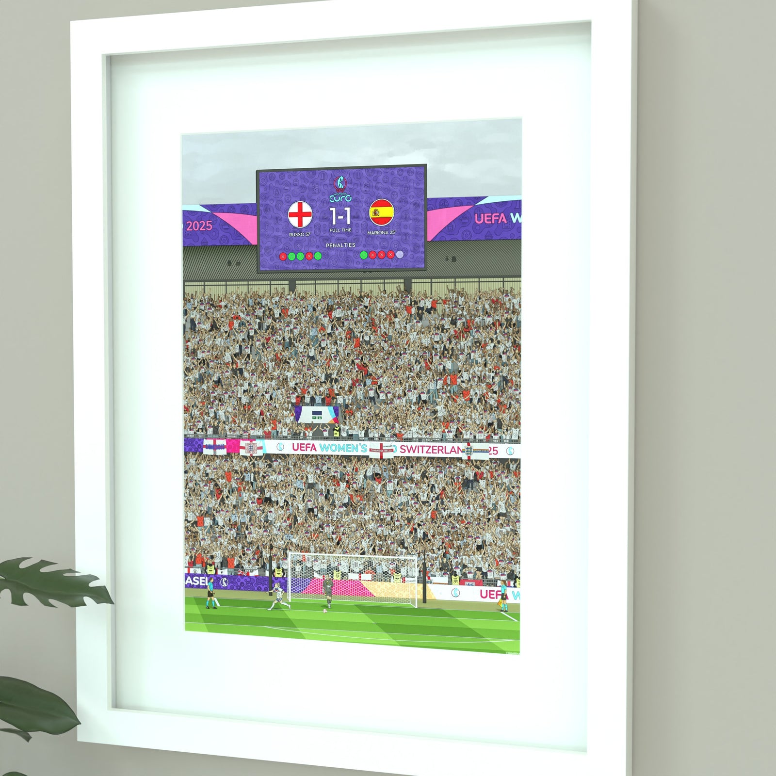 England Women's National Team Lionesses Euro 2025 Champions Print