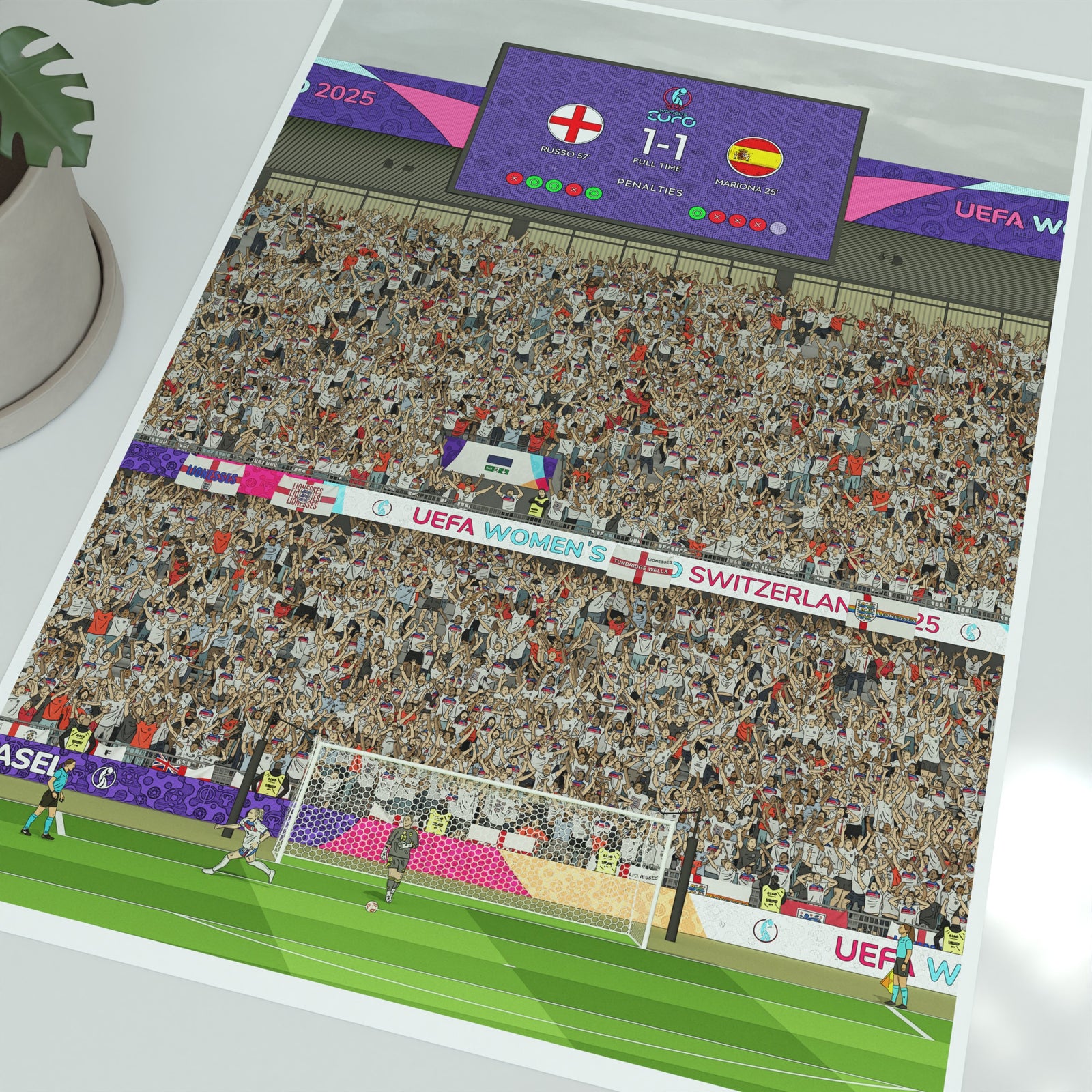 England Women's National Team Lionesses Euro 2025 Champions Print