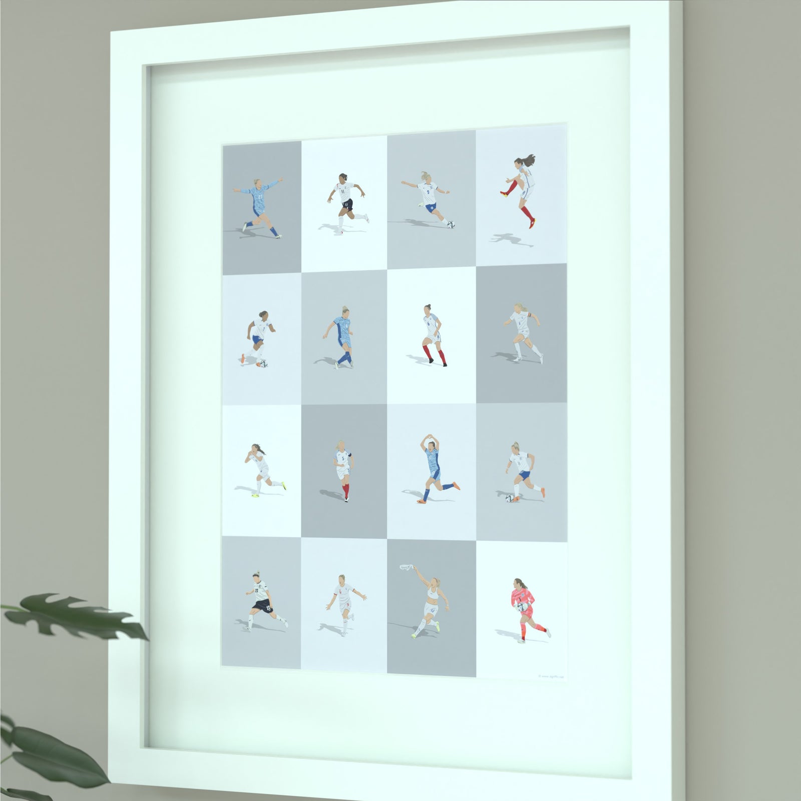 England Women's National Team Lionesses Greatest Football Players Print - Illustrated Art Print by DGriffinArt