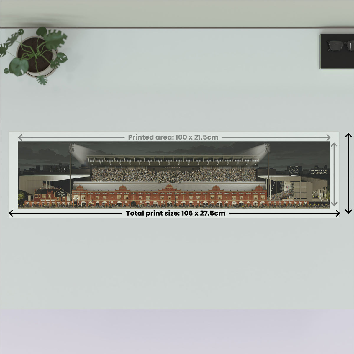 Fulham - Craven Cottage Stadium Panoramic Illustration Print (Frame not included)
