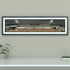 A framed panoramic print of a Fulham's Craven Cottage stadium, displayed on a light gray wall.