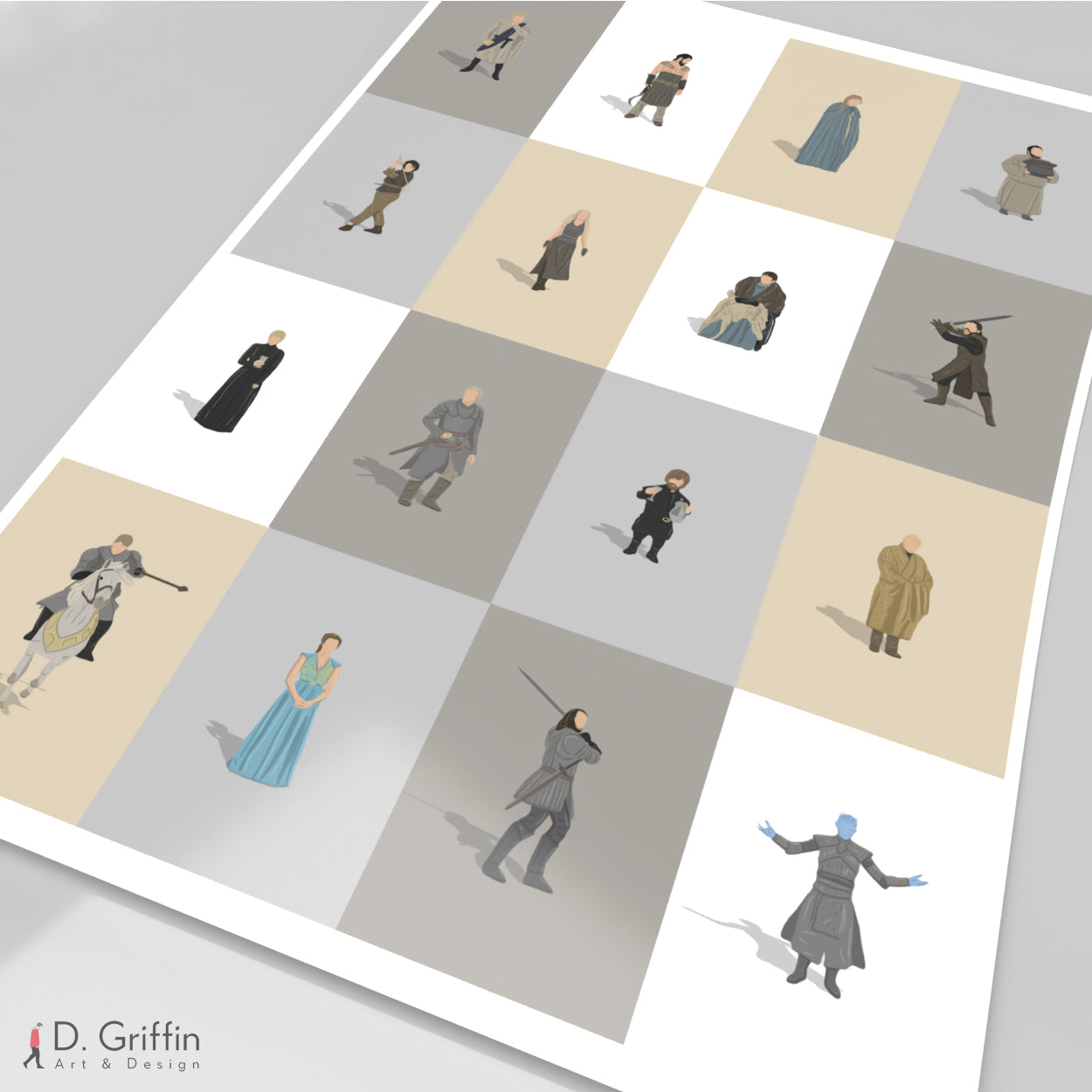 Game of Thrones Characters Print - Illustrated Art Print by DGriffinArt