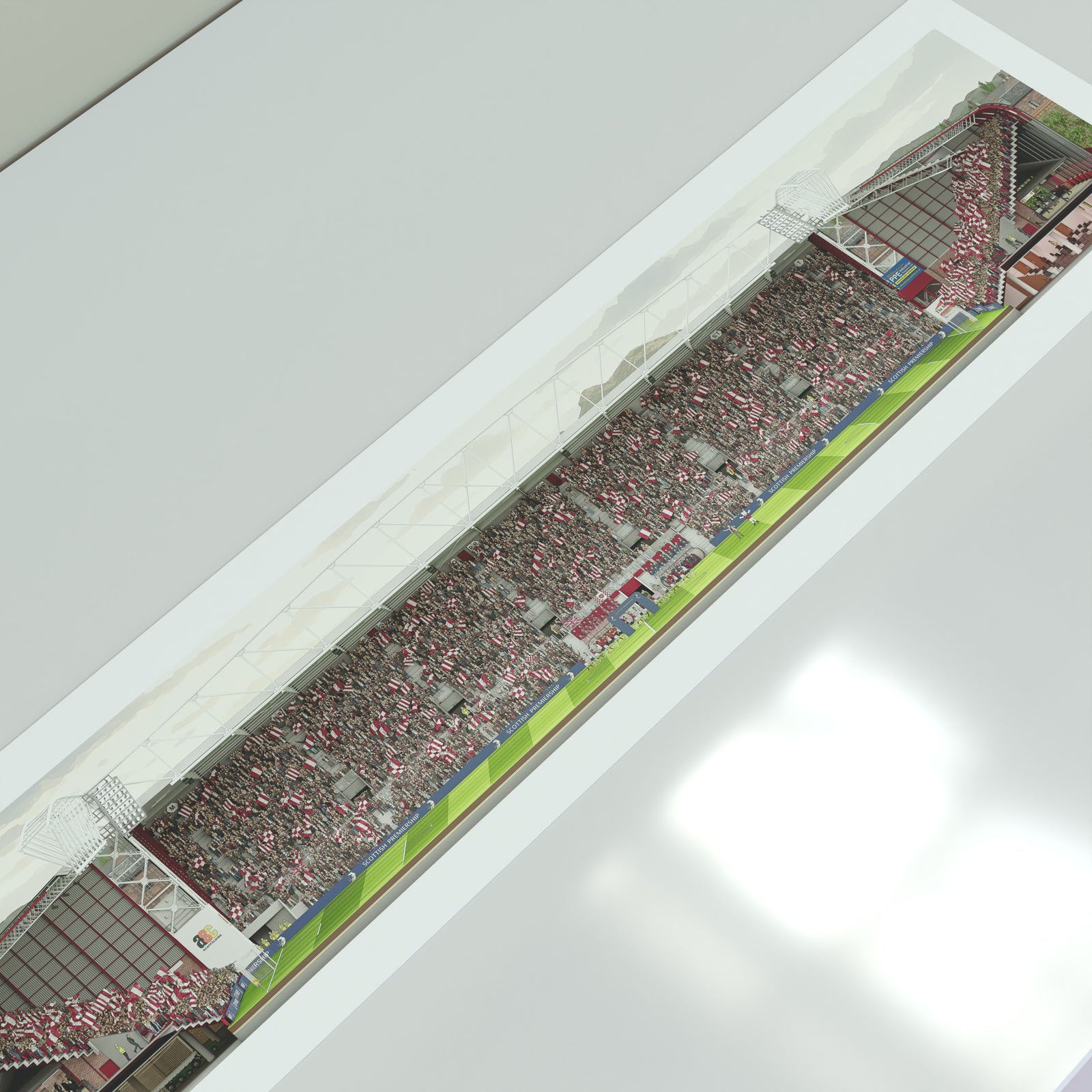 Hearts Tynecastle Park Stadium Panoramic Illustration Print (Frame not included)
