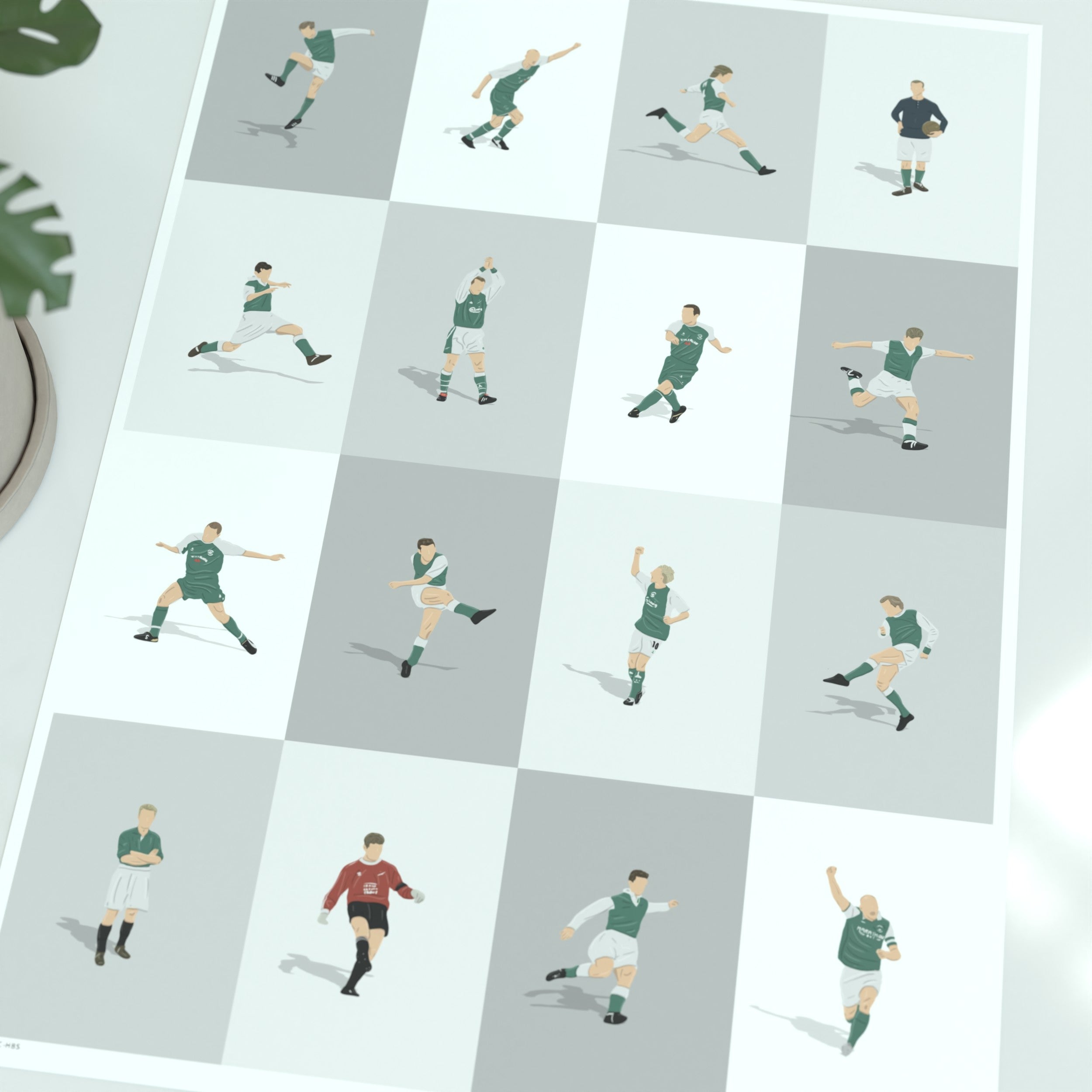 Hibernian's Greatest Players Print - Illustrated Art Print by DGriffinArt