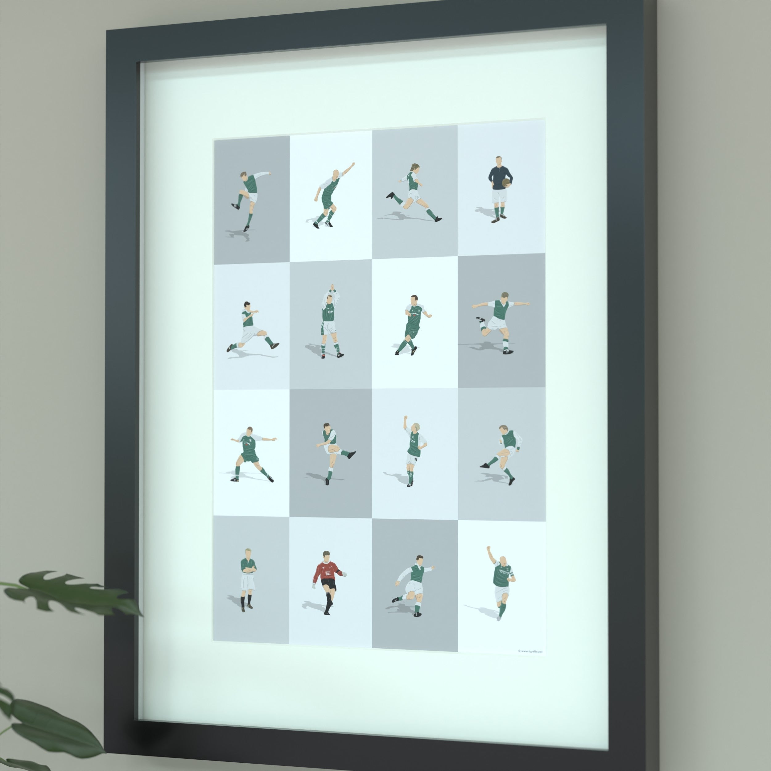 Hibernian's Greatest Players Print - Illustrated Art Print by DGriffinArt