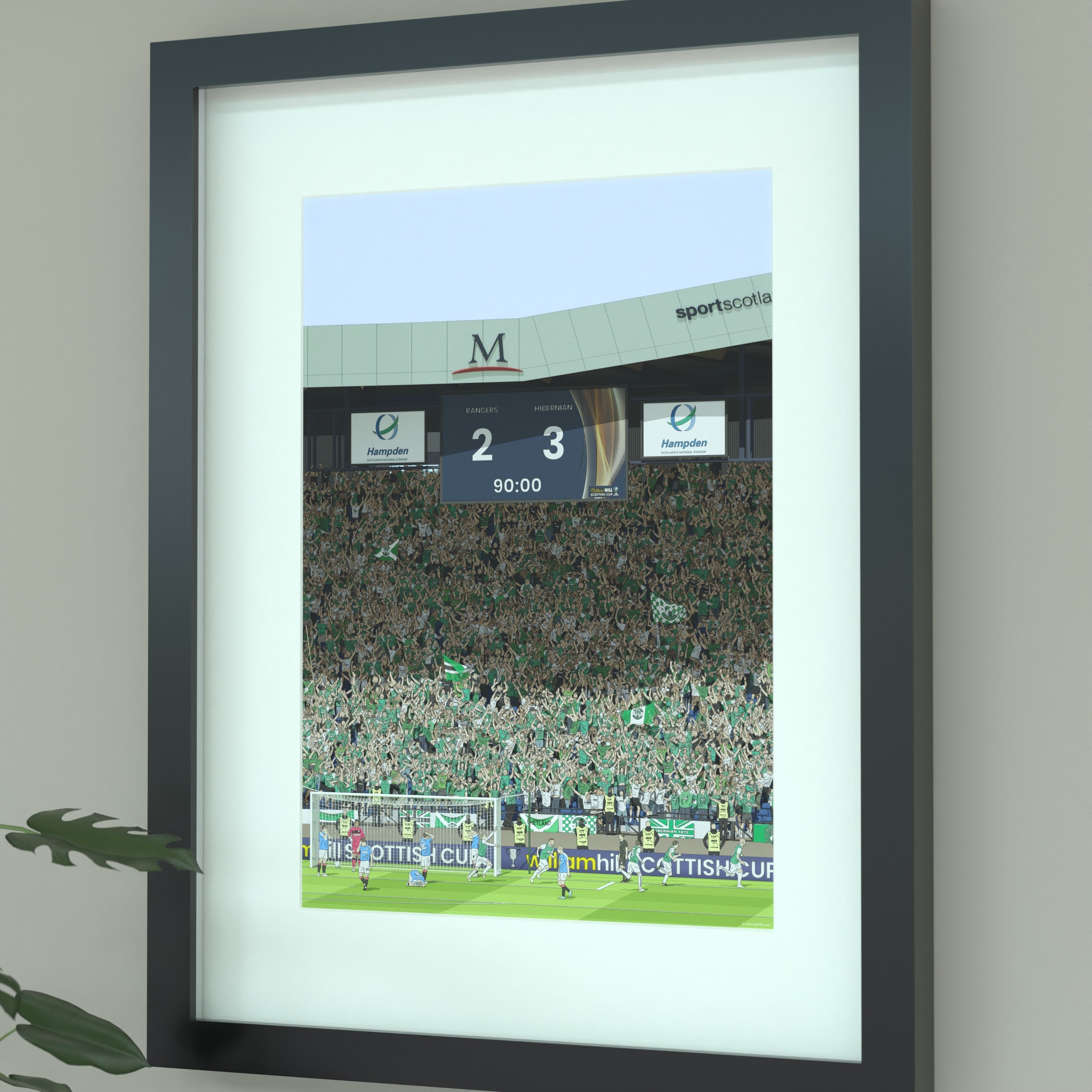 Hibernian - Scottish Cup Final 2016 Print - Illustrated Art Print by DGriffinArt