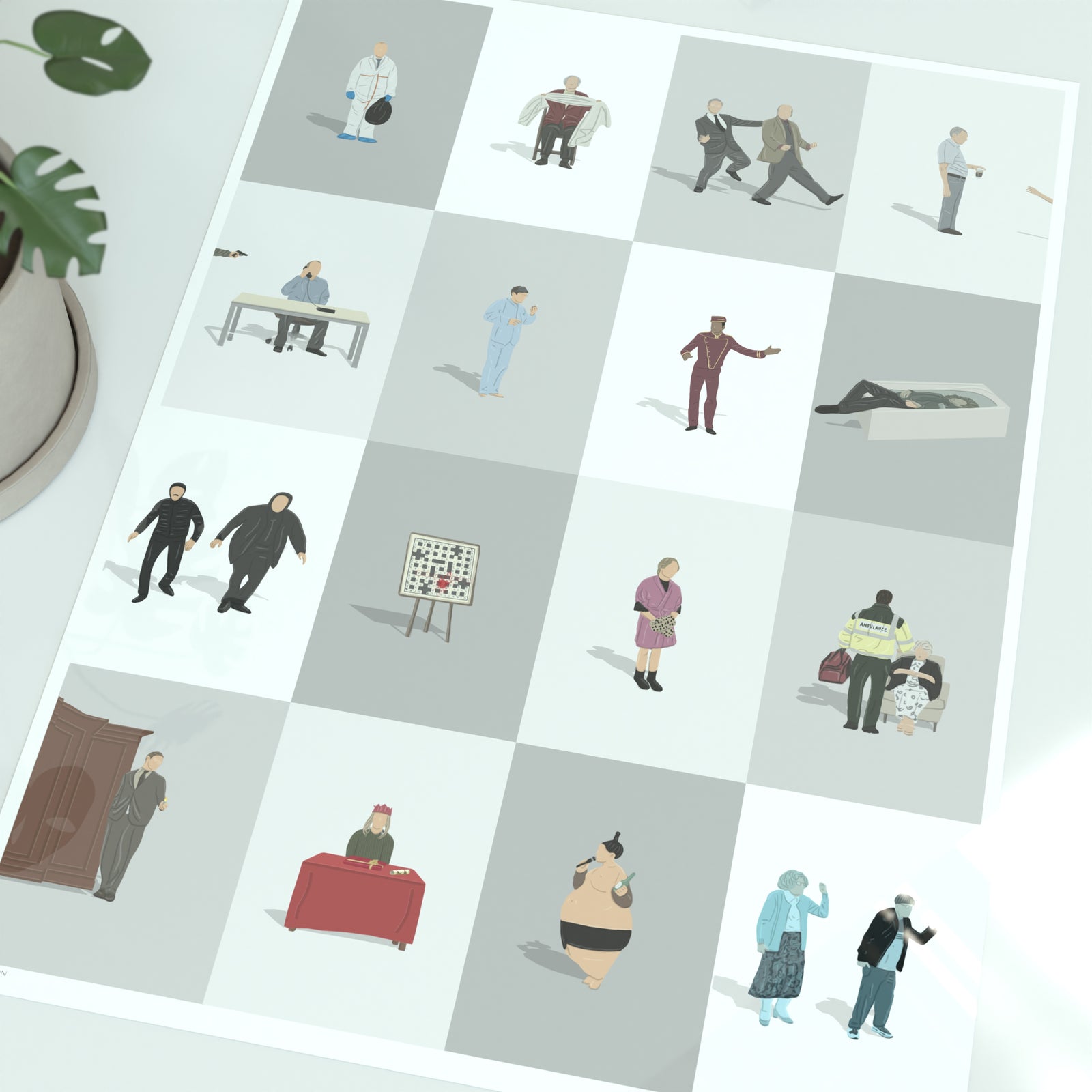 Inside No. 9 Characters Print - Illustrated Art Print by DGriffinArt