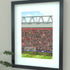 Art print celebrating Liverpool as 2025 Premier League champions, featuring Anfield and The Kop.