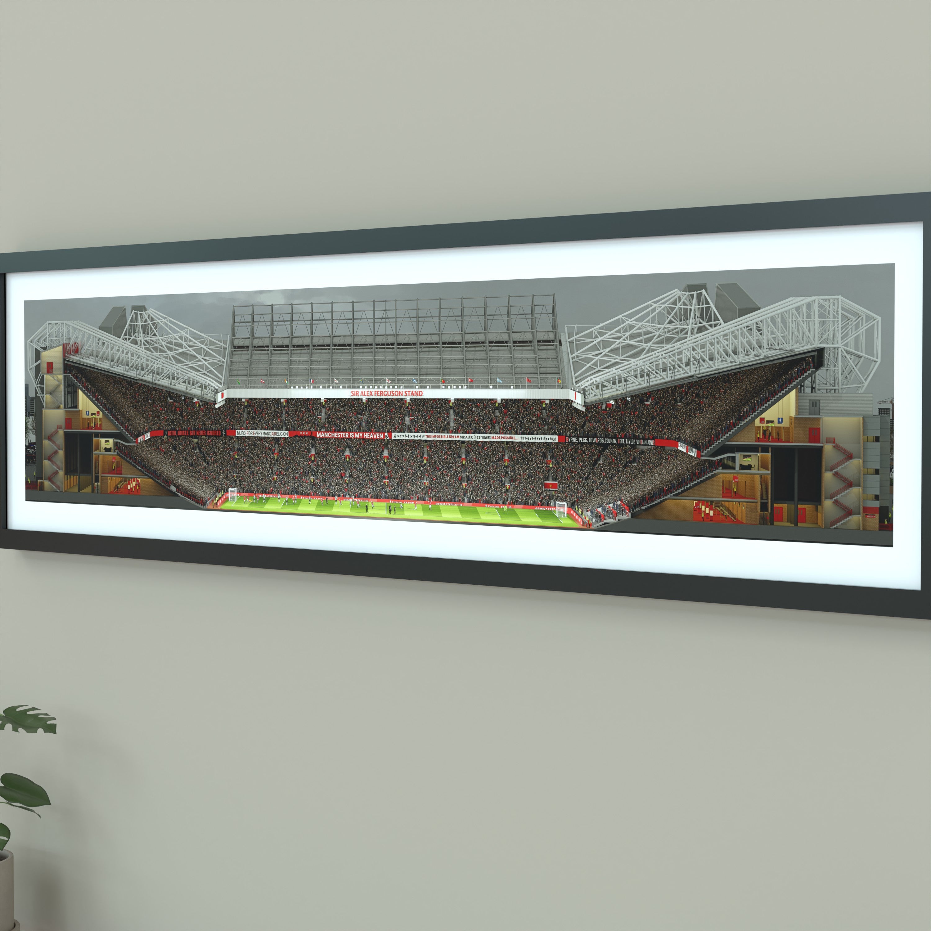 Manchester United - Old Trafford Panoramic Illustration Man Utd  - Illustrated Art Print by DGriffinArt