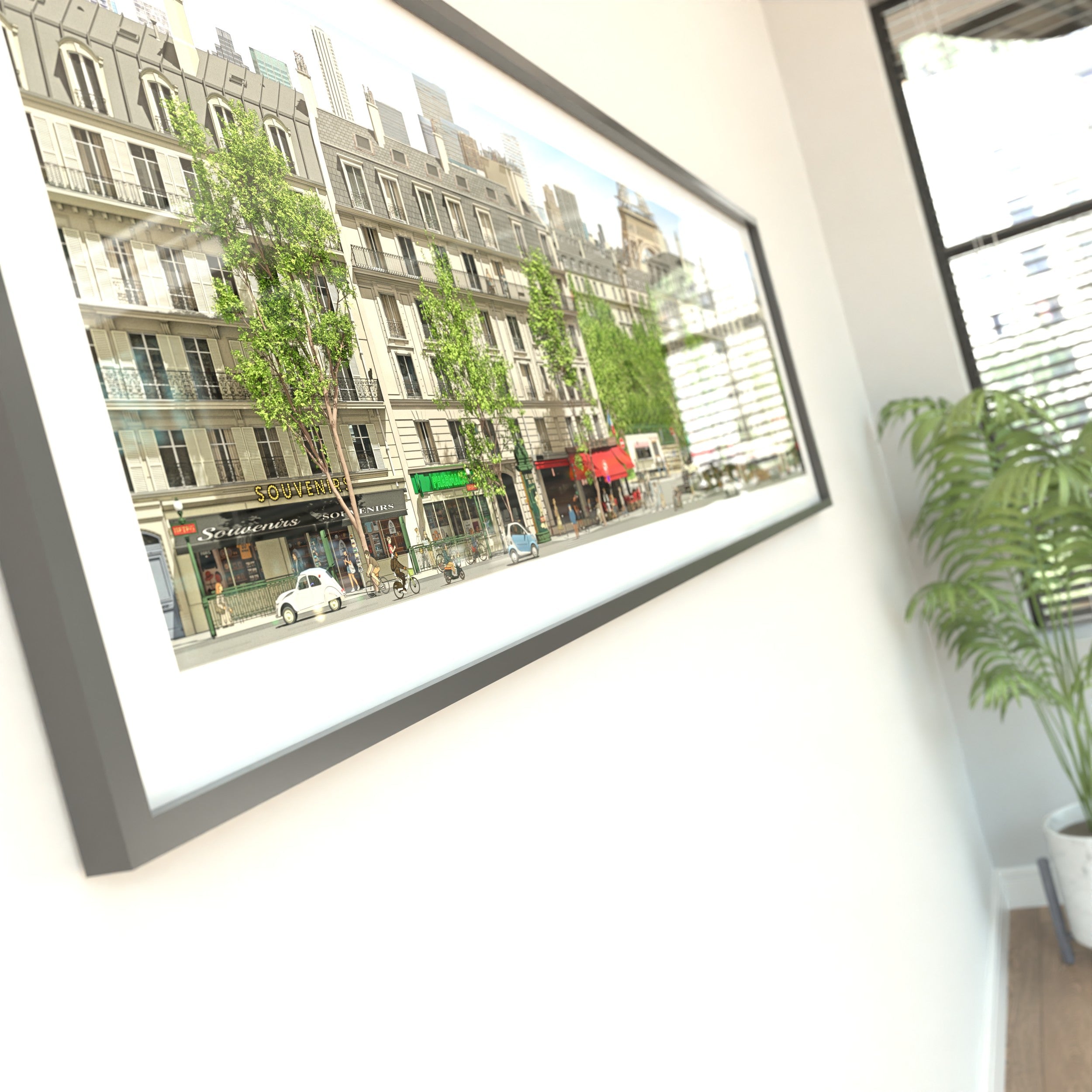 Paris city panorama showing iconic architecture and daily life