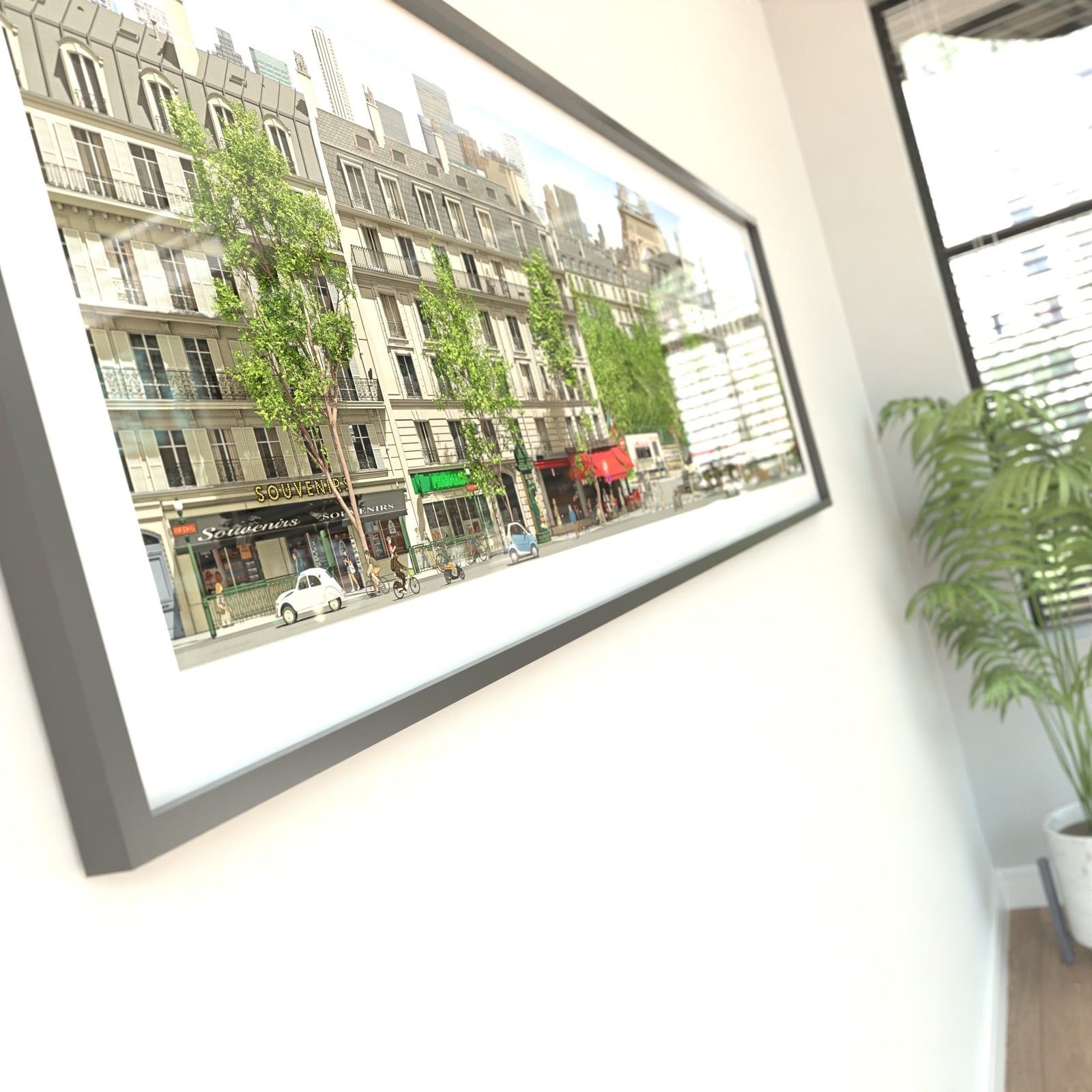 Paris city panorama showing iconic architecture and daily life