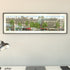 Panoramic illustrated Paris with café terraces and rooftops
