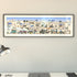 Panoramic illustrated Santorini with whitewashed lanes and blue domes