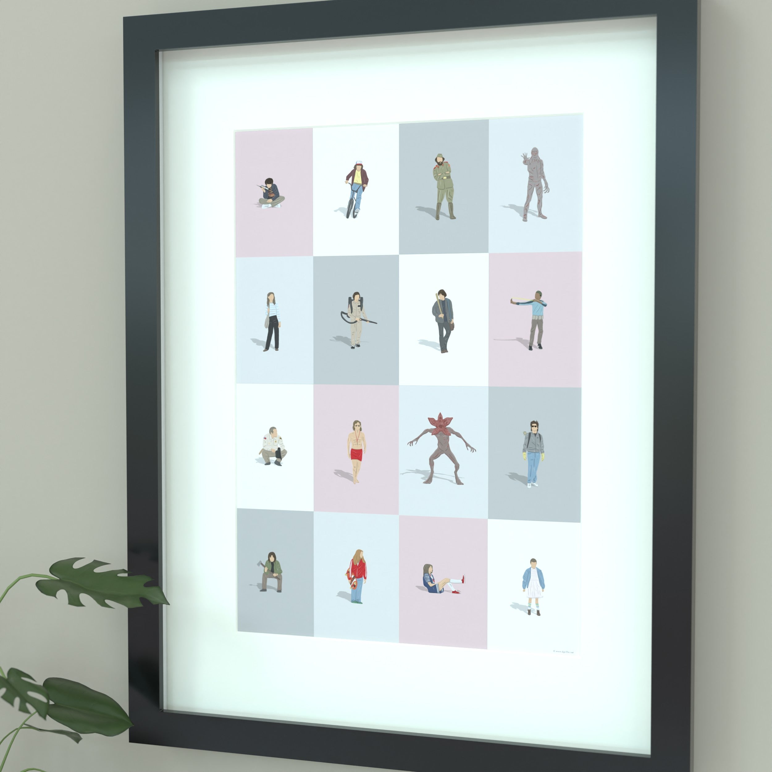 Stranger Things Characters Print - Illustrated Art Print by DGriffinArt - Inlcudes Eleven, Rockin Robin, Hawkins, Vecna, Hellfire Club