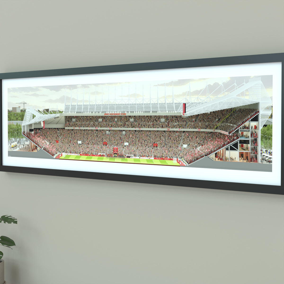 Sunderland - Stadium of Light Panoramic Illustration Print  - Illustrated Art Print by DGriffinArt