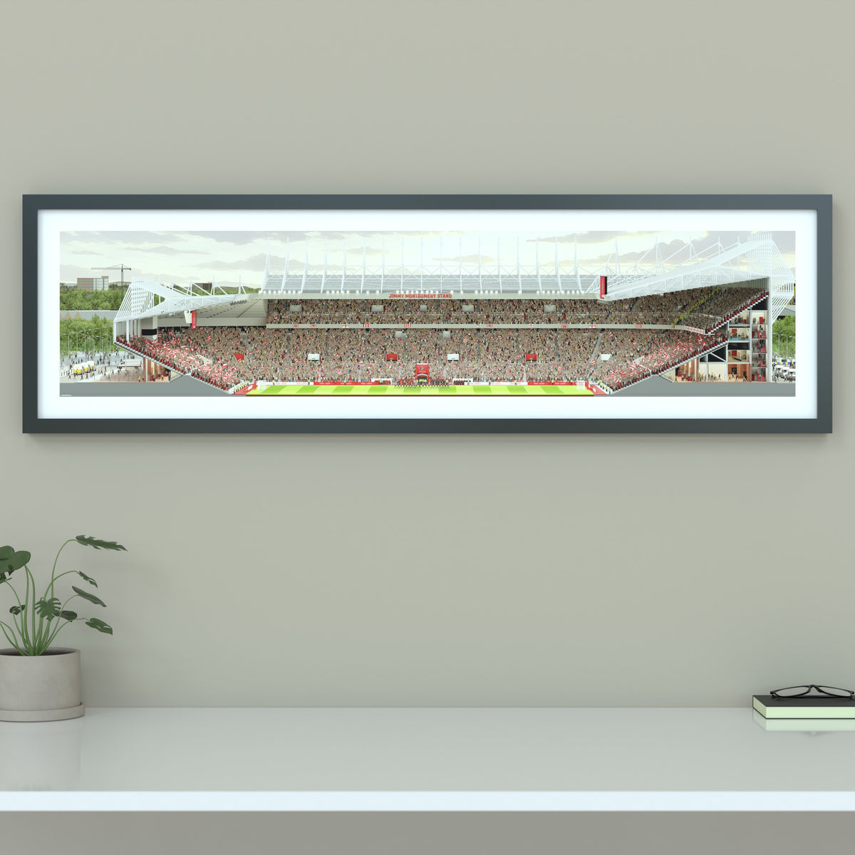 Sunderland - Stadium of Light Panoramic Illustration Print (Frame not included)