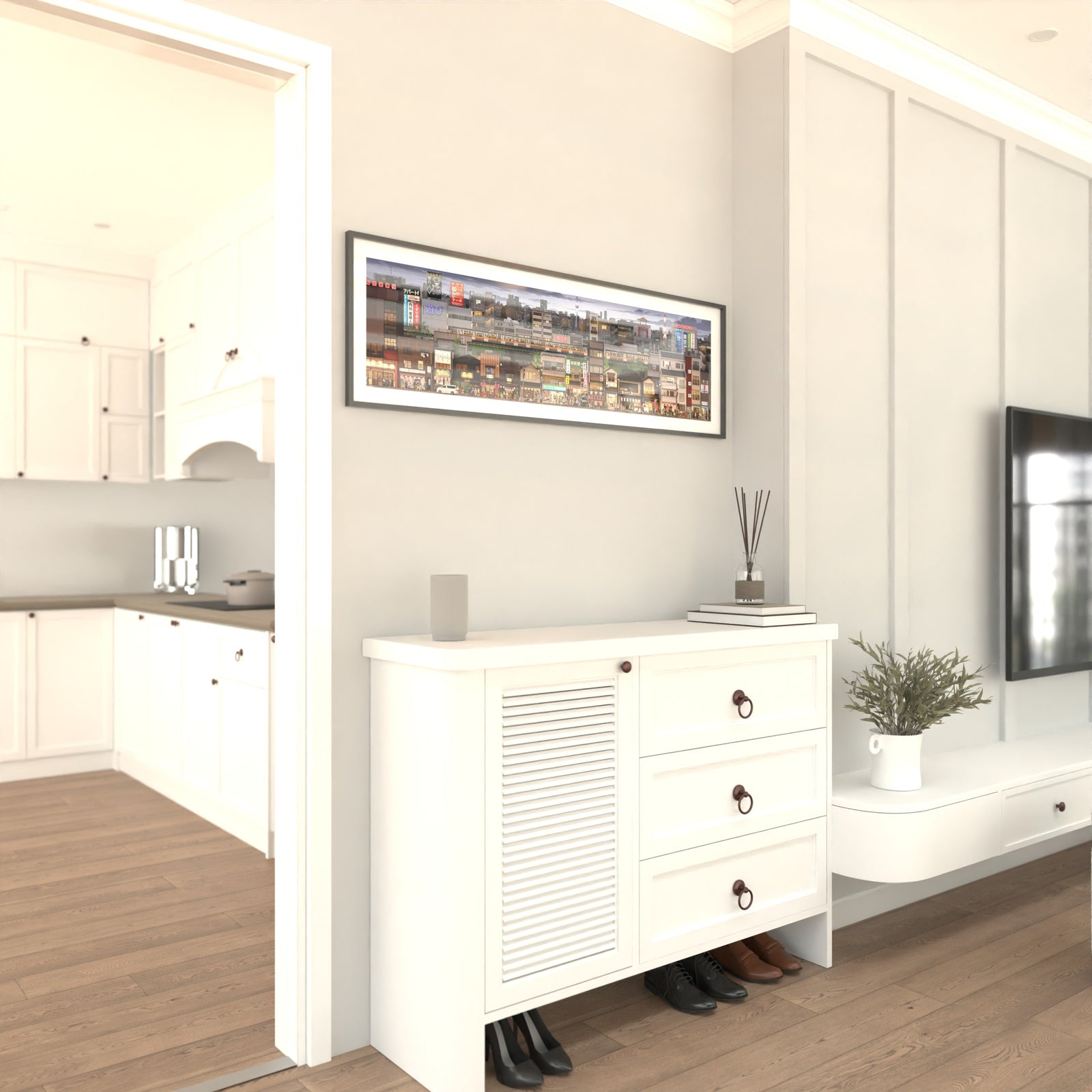 Tokyo - Panoramic Illustrated City Print (Unframed)