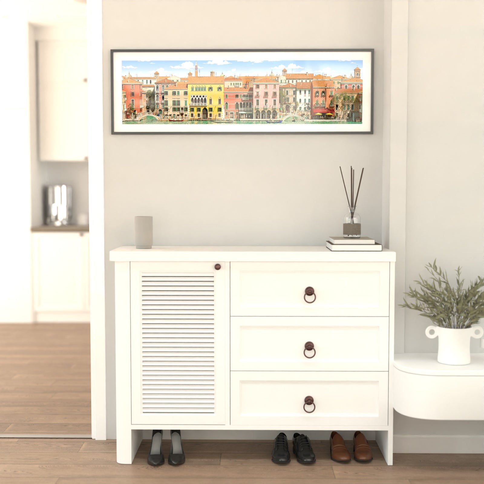 Venice - Panoramic Illustrated City Print (Unframed)