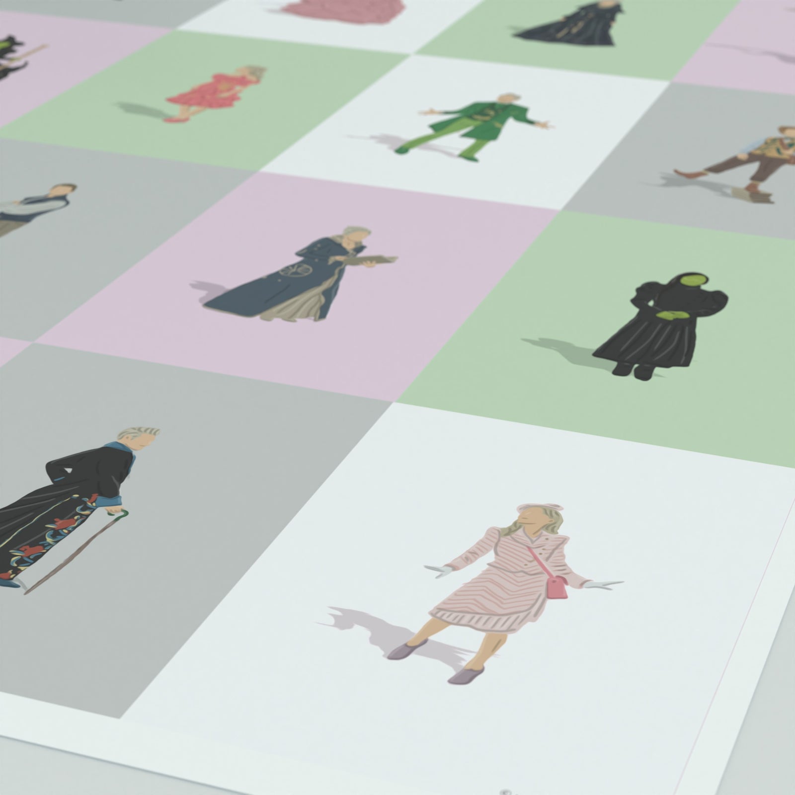 Wicked Elphaba Glinda Print - Illustrated Art Print by DGriffinArt