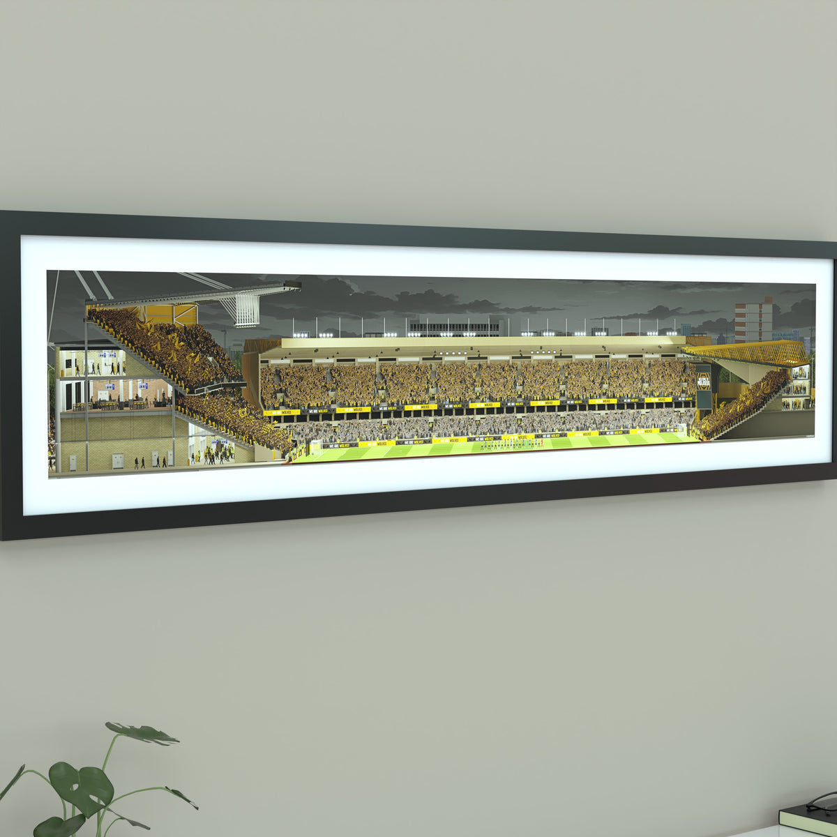 Wolves - Molineux Stadium Panoramic Illustration Print (Frame not included)