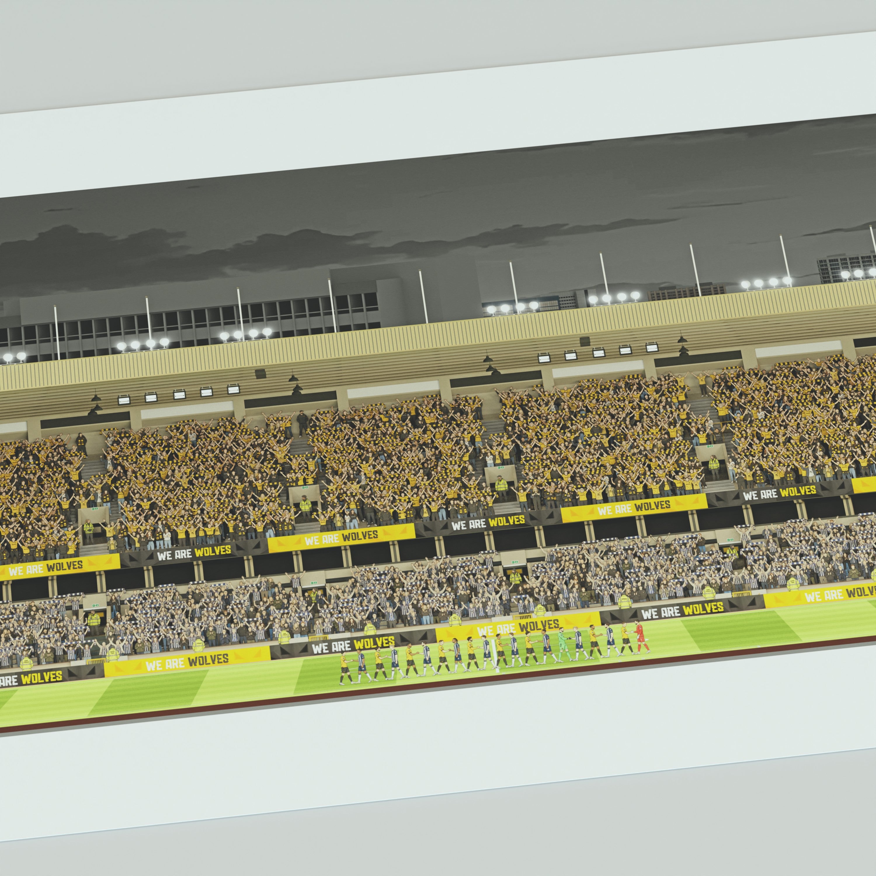 Wolves - Molineux Stadium Panoramic Illustration Print (Frame not included)